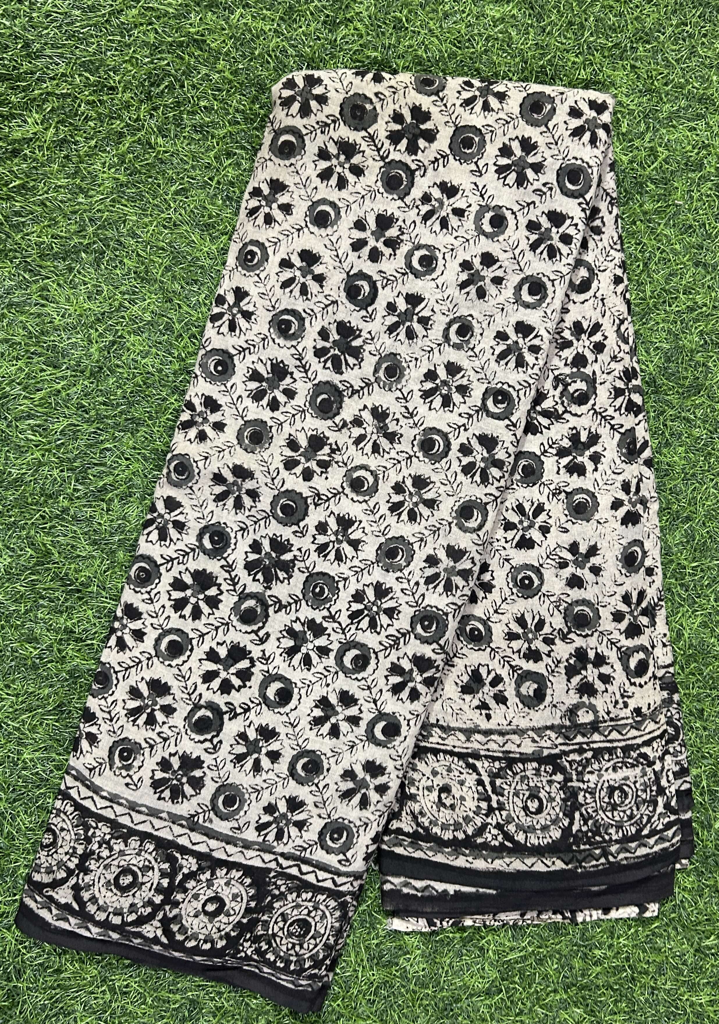 Hand Block Printed Kalamkari Saree KCH-M203