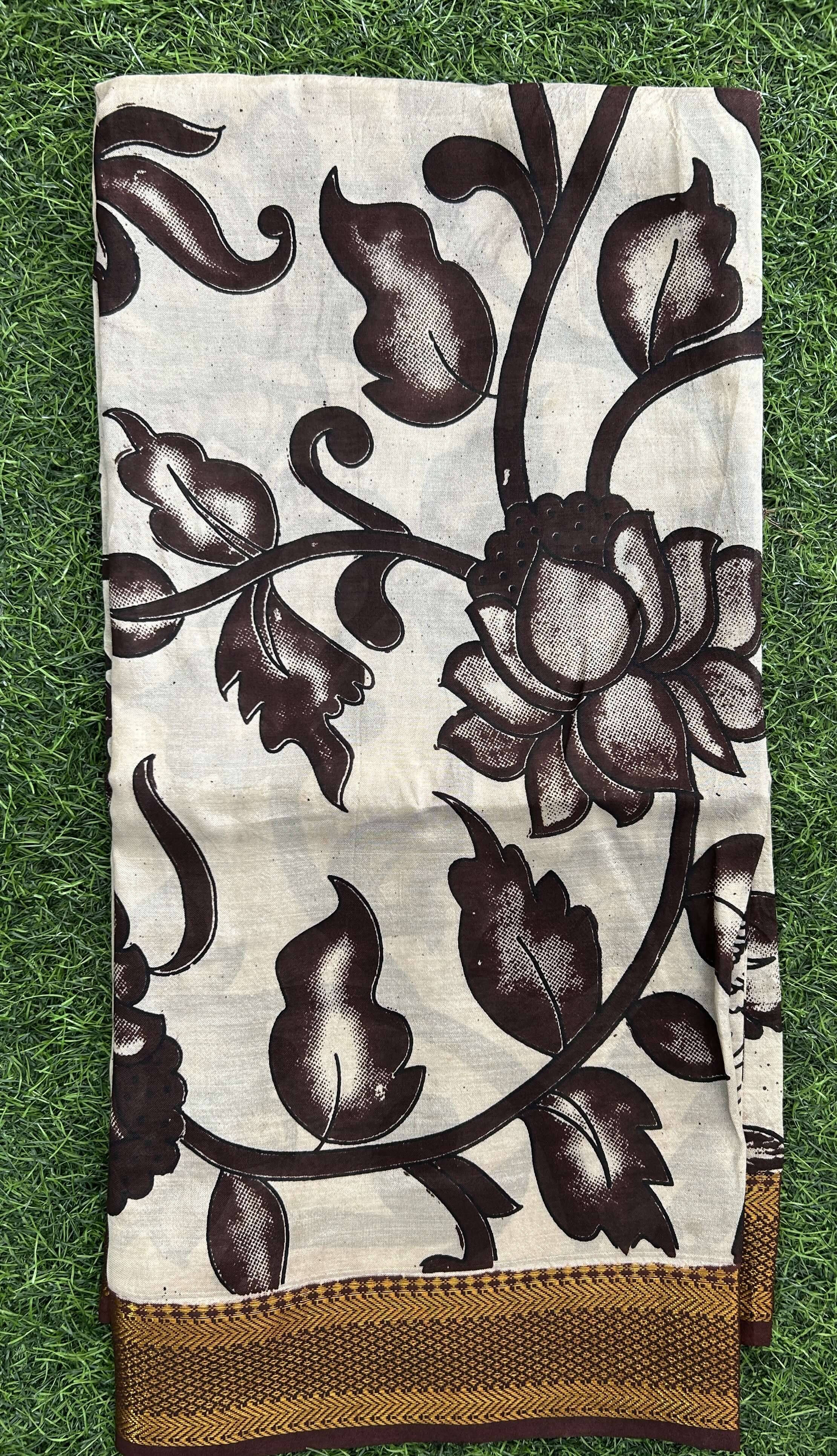 Nizam Border Kalamkari Dupatta- NBKHBD-N-M168