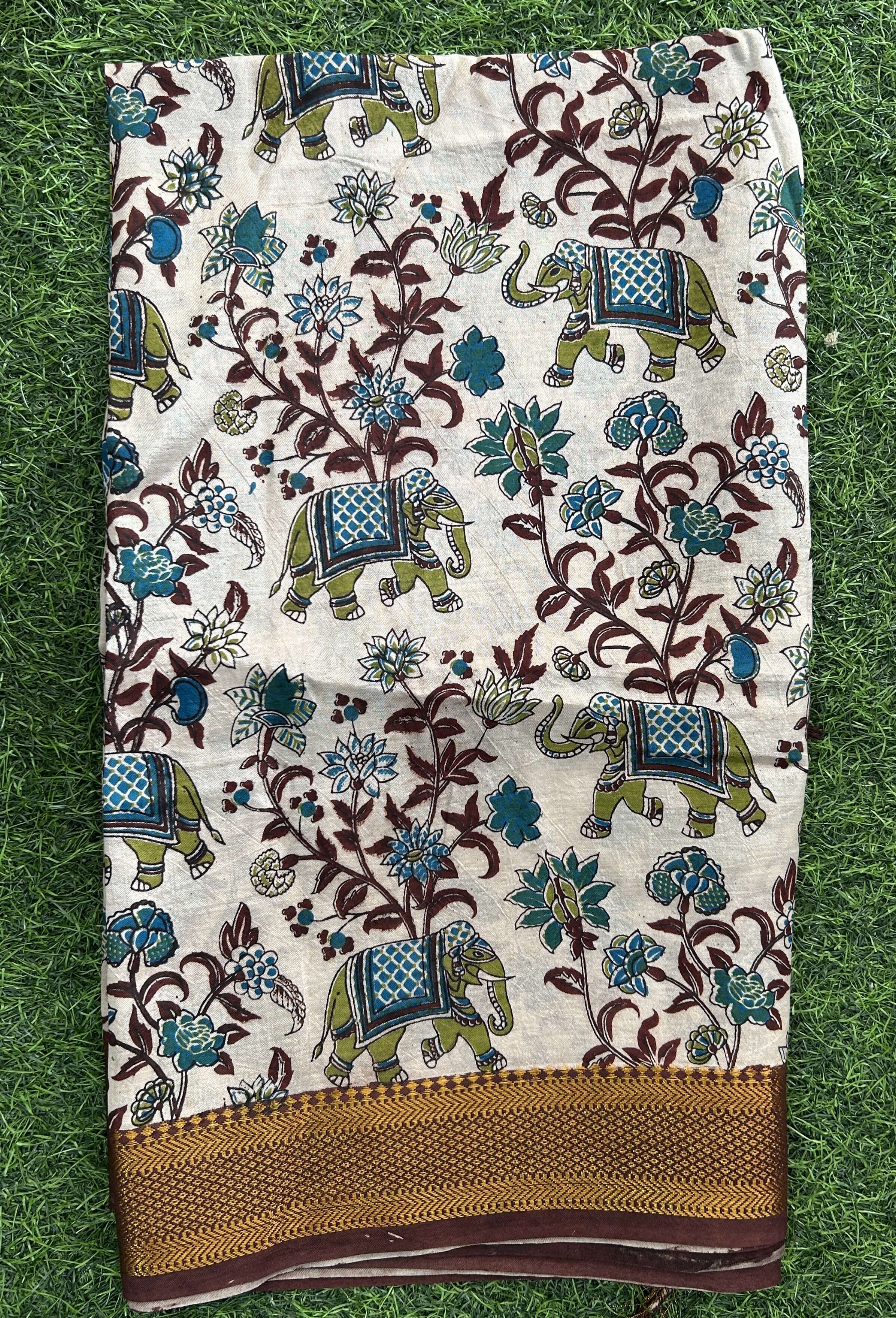 Nizam Border Kalamkari Dupatta- NBKHBD-N-M172