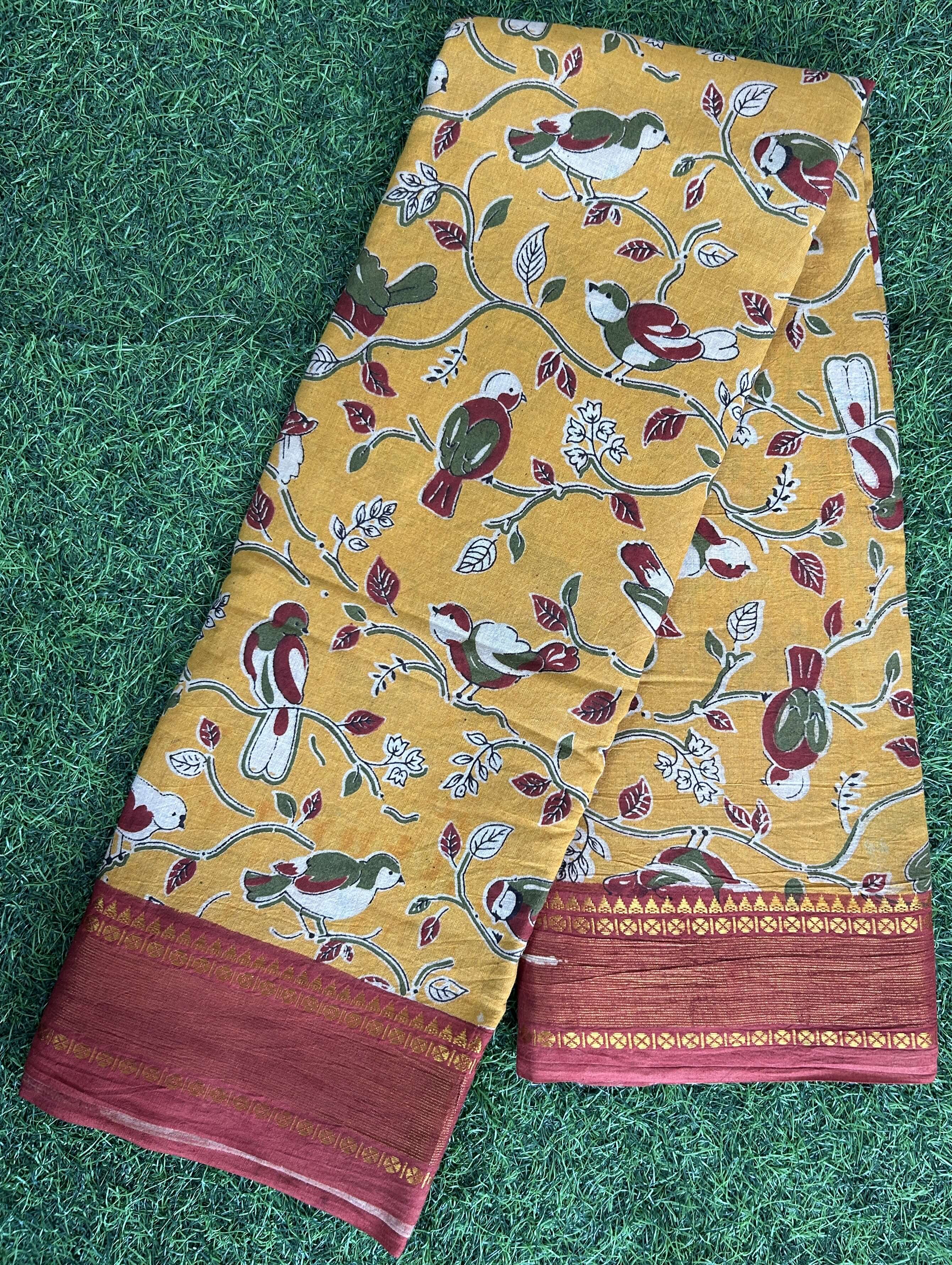 Kalamkari Cotton Nizam Border Saree-KNB-SP-M008