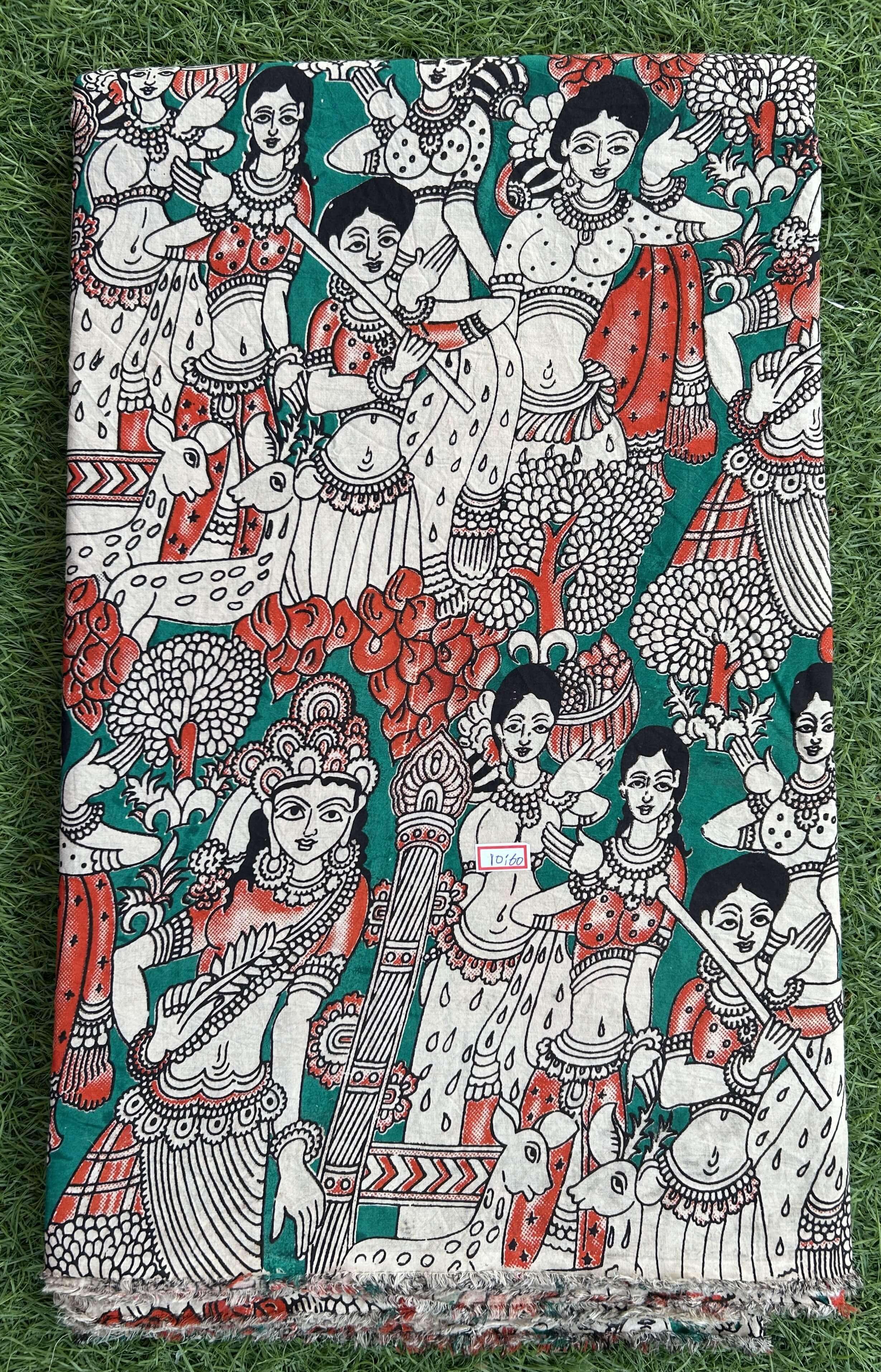 Kalamkari Screen Printed Cotton Fabric - M021