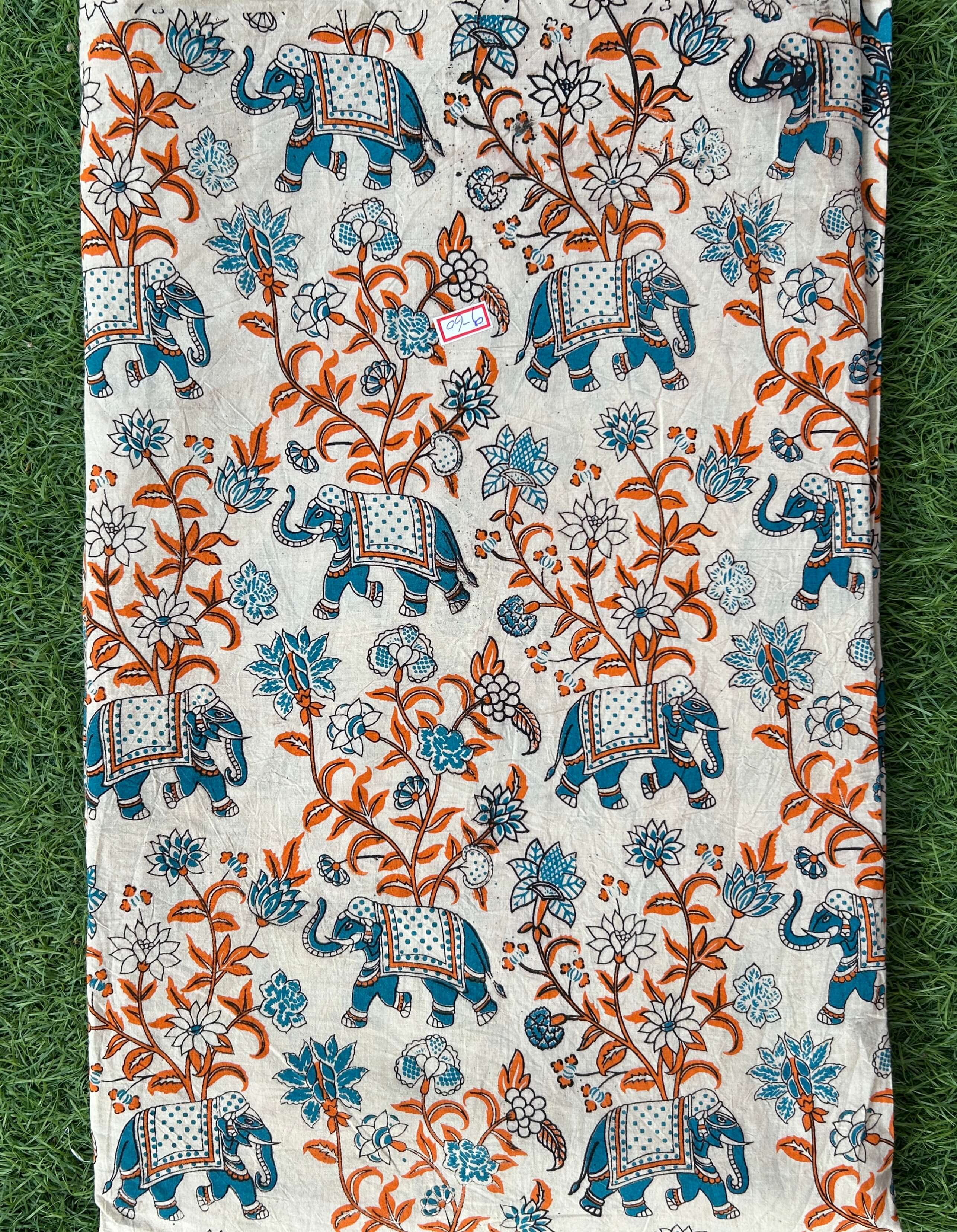 Kalamkari Screen Printed Cotton Fabric - M024