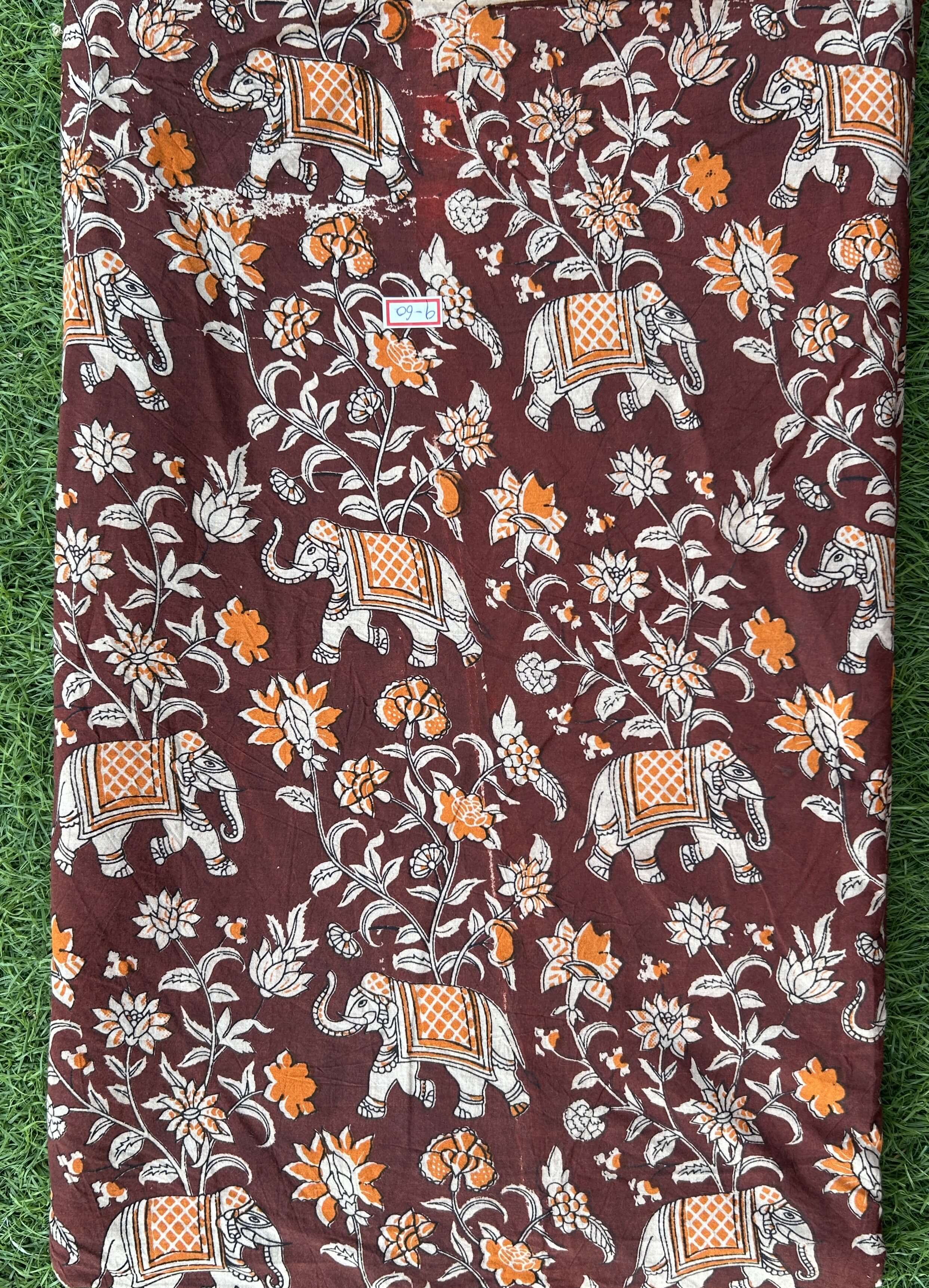 Kalamkari Screen Printed Cotton Fabric - M028
