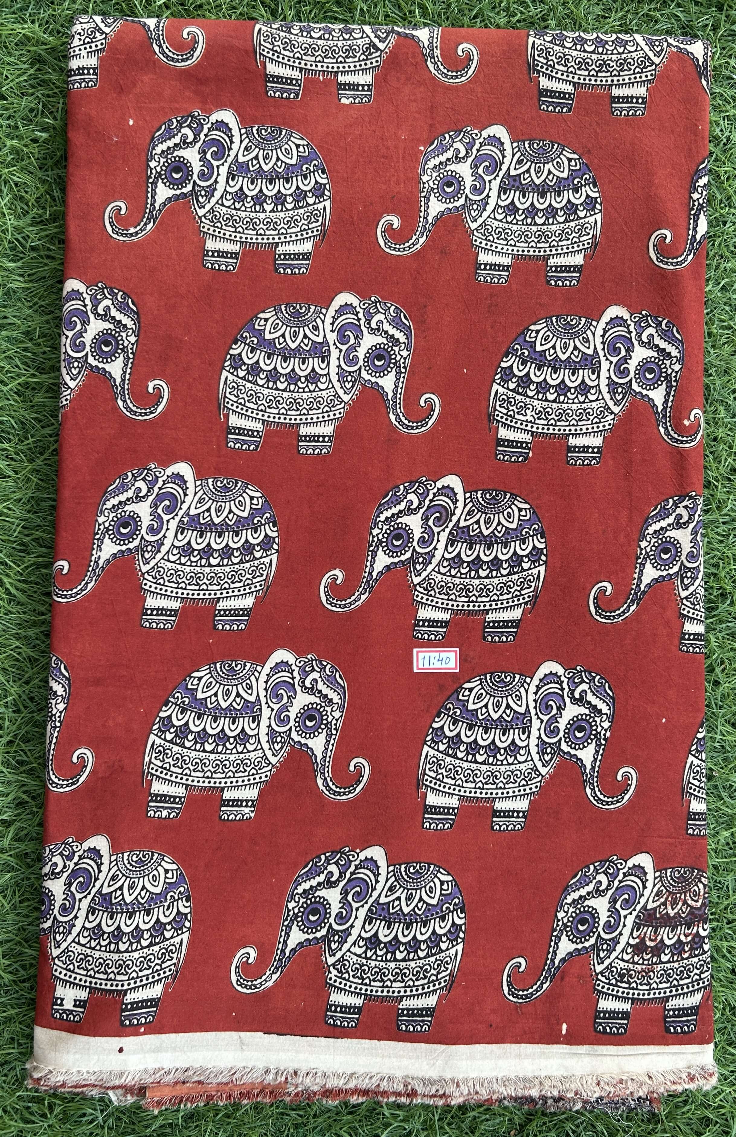 Kalamkari Screen Printed Cotton Fabric - M029