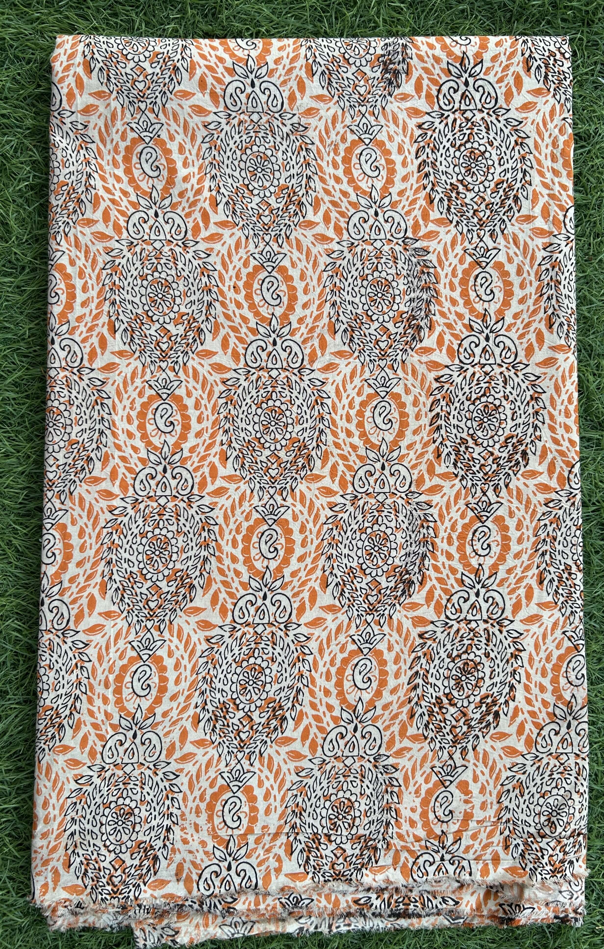 Kalamkari Screen Printed Cotton Fabric - M032