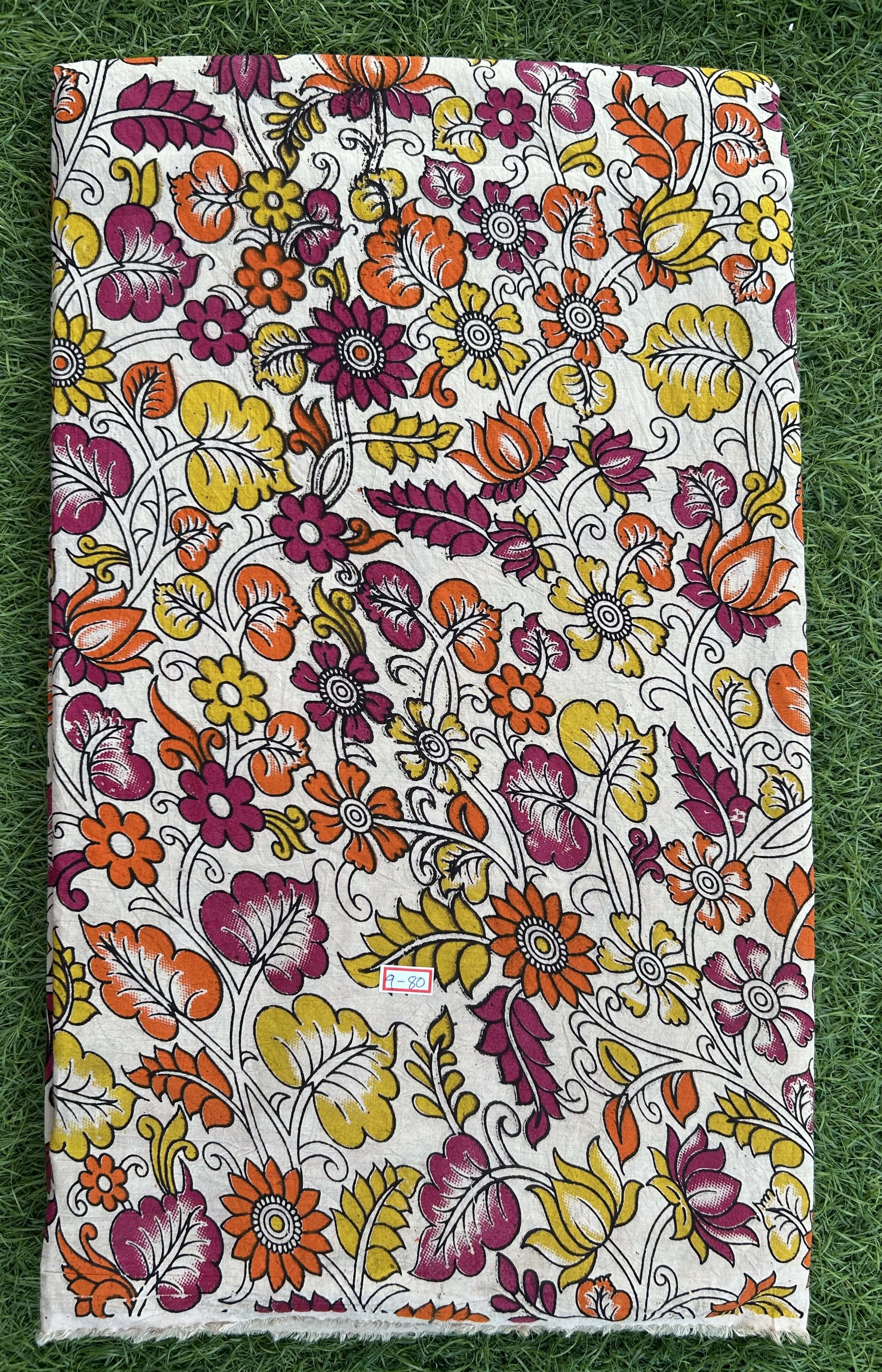 Kalamkari Screen Printed Cotton Fabric - M036