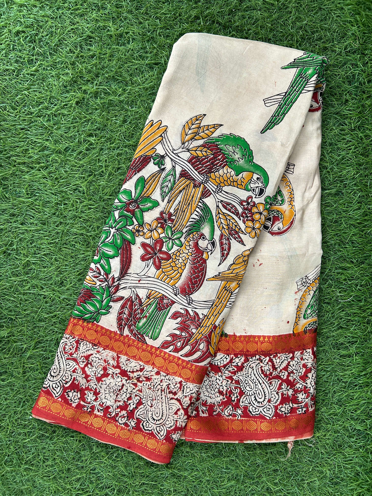 Kalamkari Chennuri Silk Double Border Saree-KDBS-M008