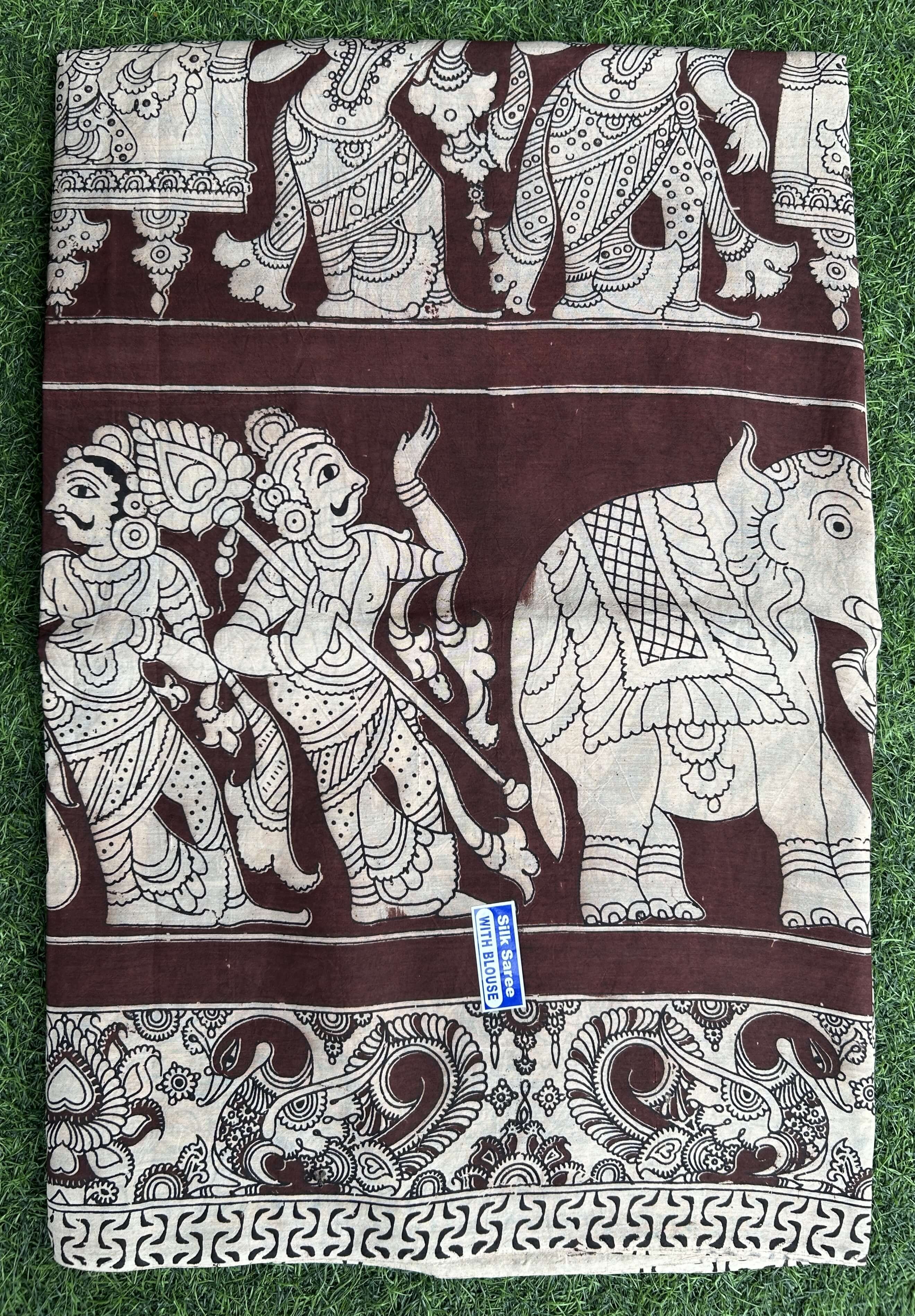 Kalamkari Chennuri Silk Saree – KSS-M070