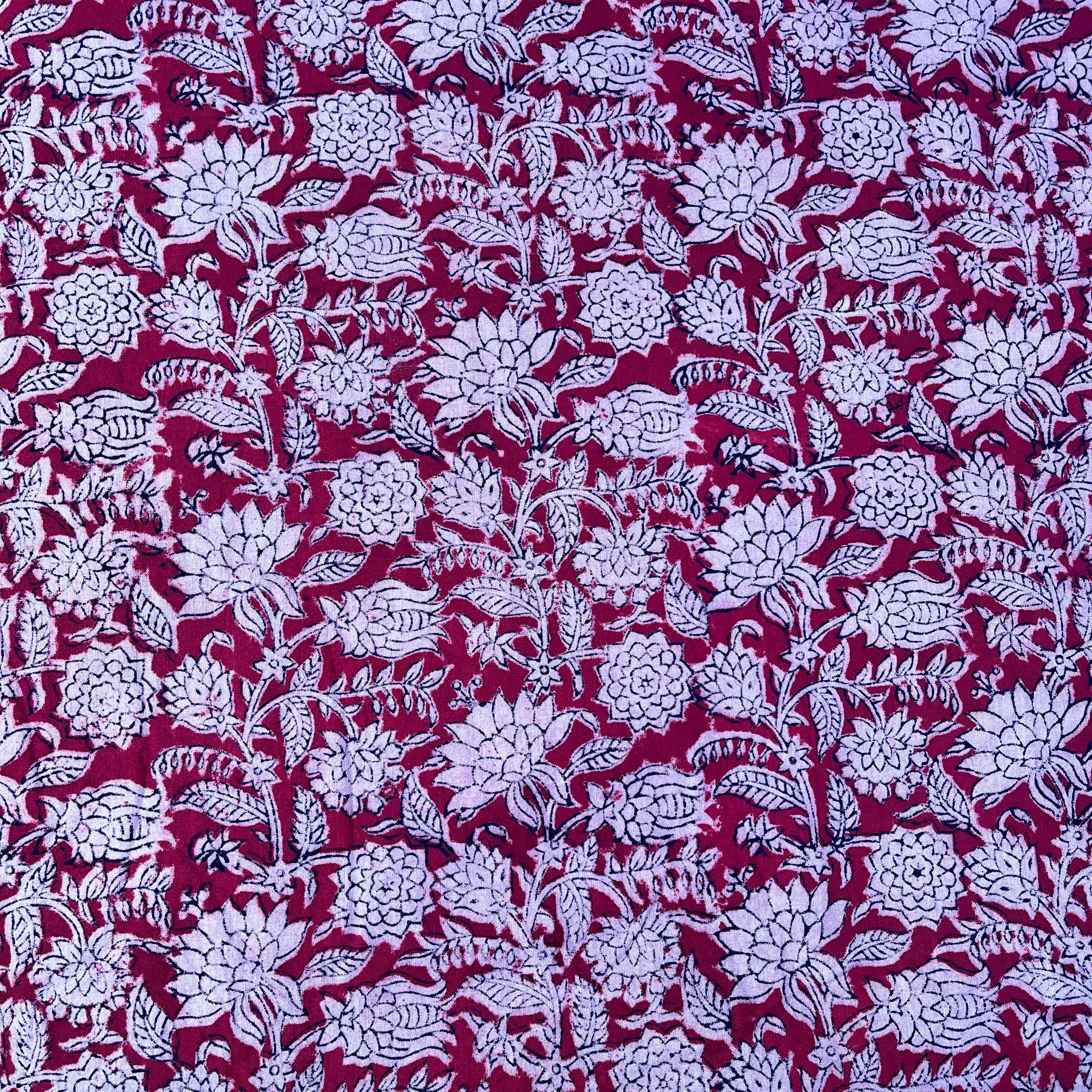 Kalamkari Block Printed Cotton Fabric - HBP-B043
