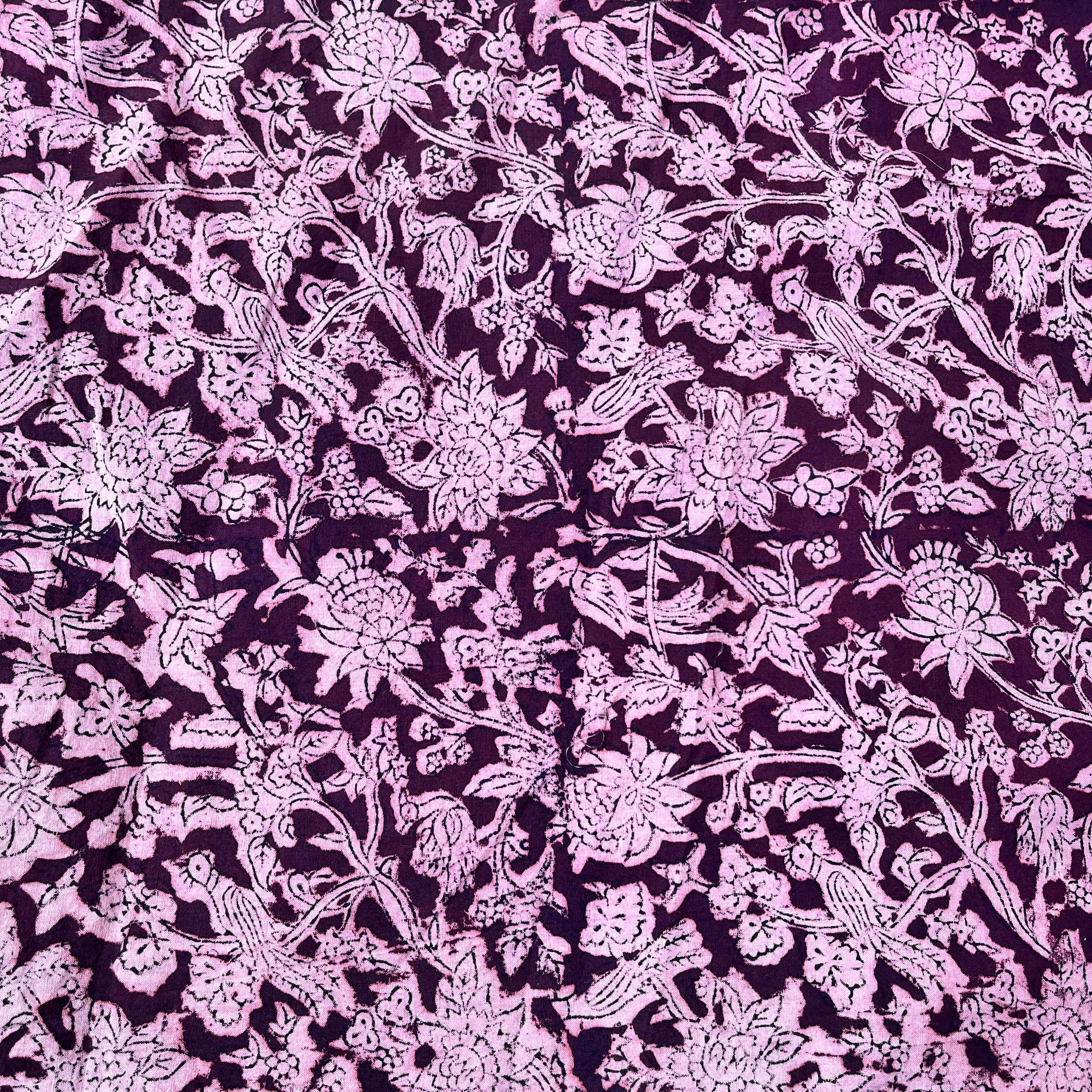 Kalamkari Block Printed Cotton Fabric - HBP-B053