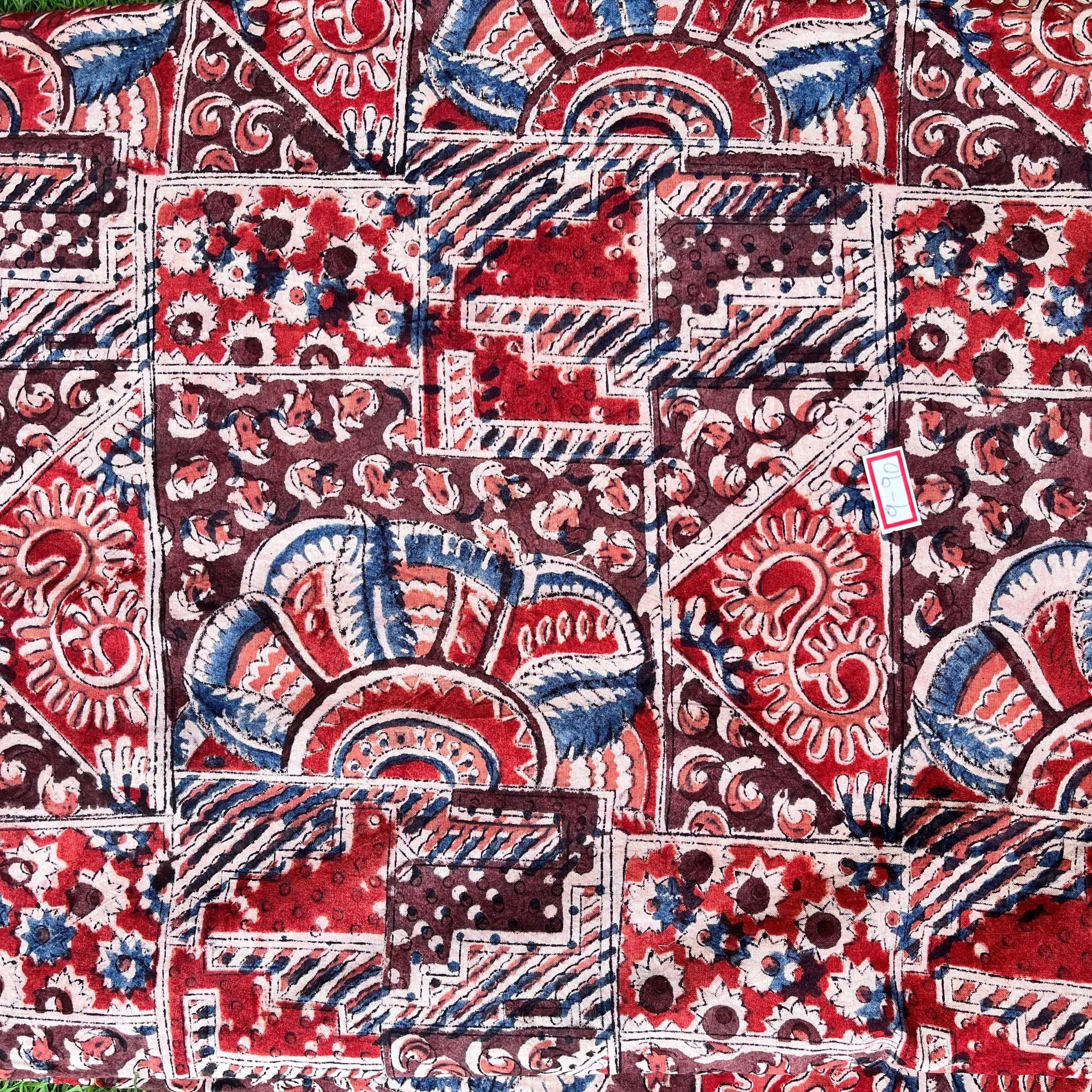 Kalamkari Block Printed Cotton Fabric - HBP-B052