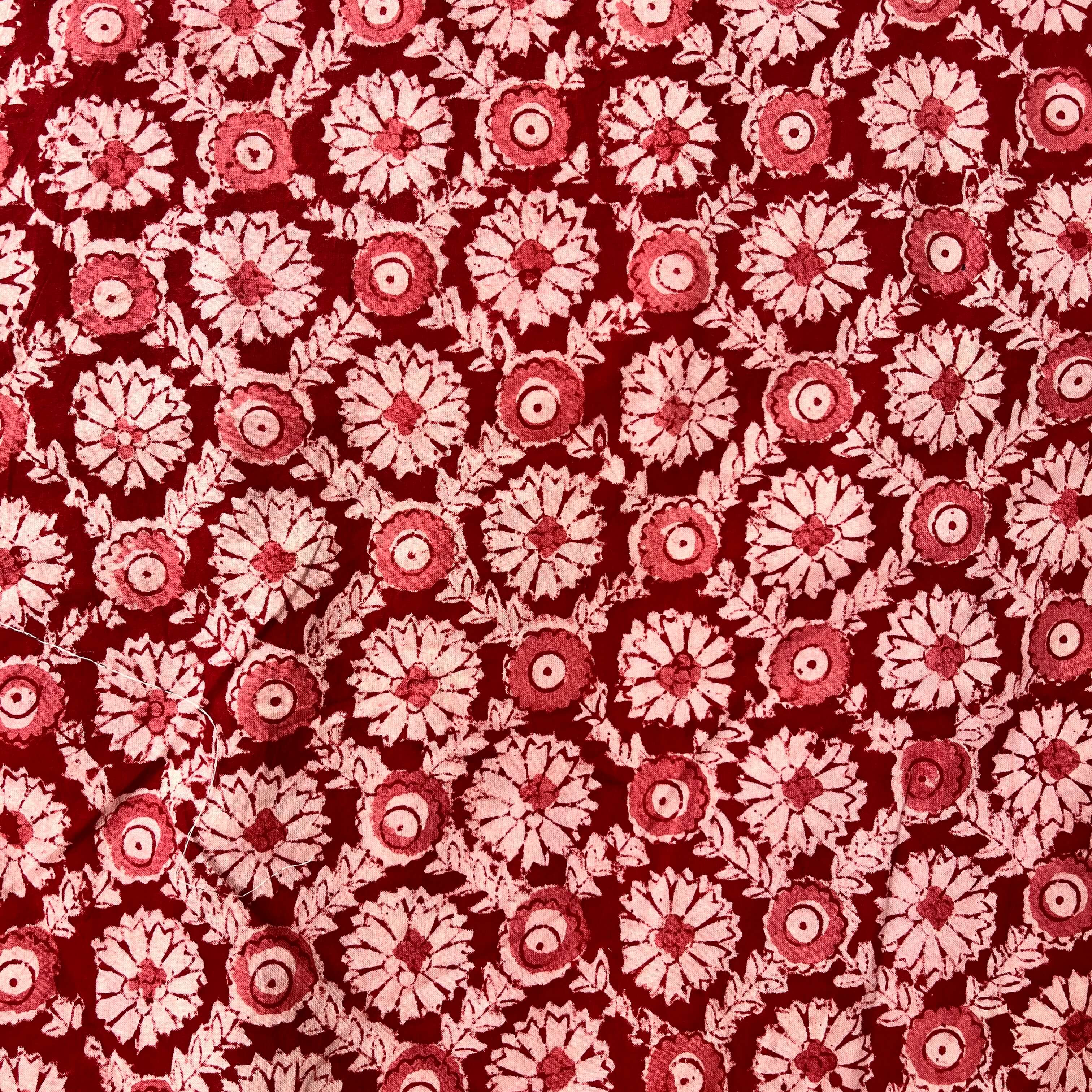 Kalamkari Block Printed Cotton Fabric - HBP-B050