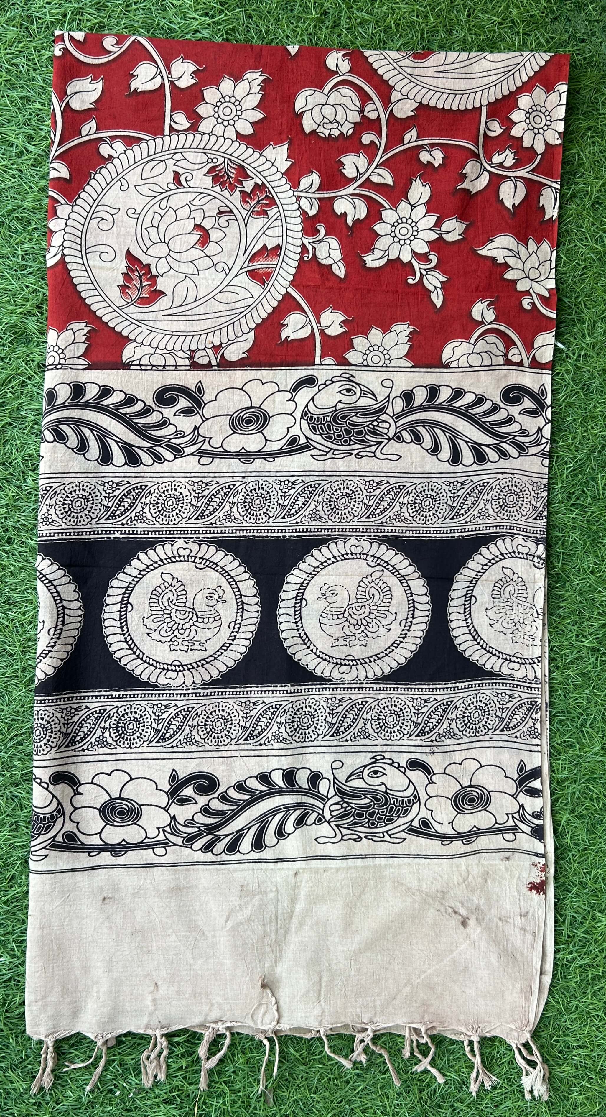 Kalamkari Cotton Screen Print Dupatta- KSPCD-M121