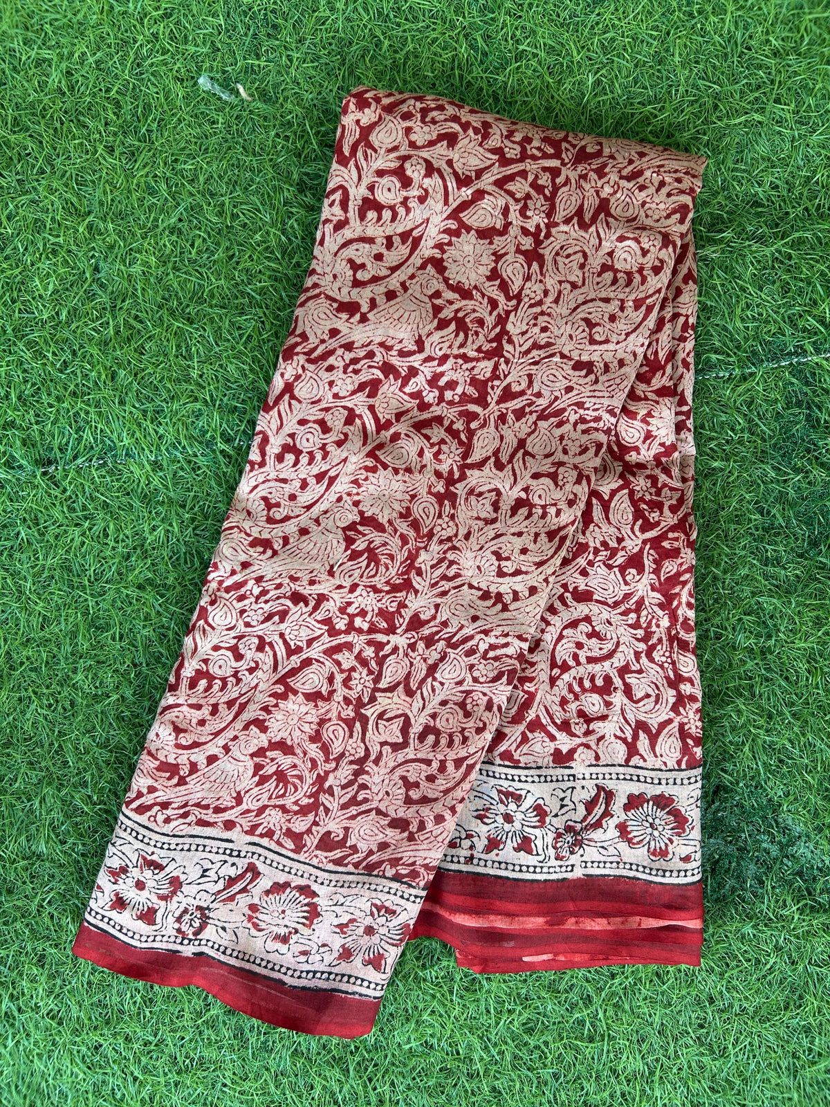 Kalamkari Chanderi Silk Saree-KCHAN-M185