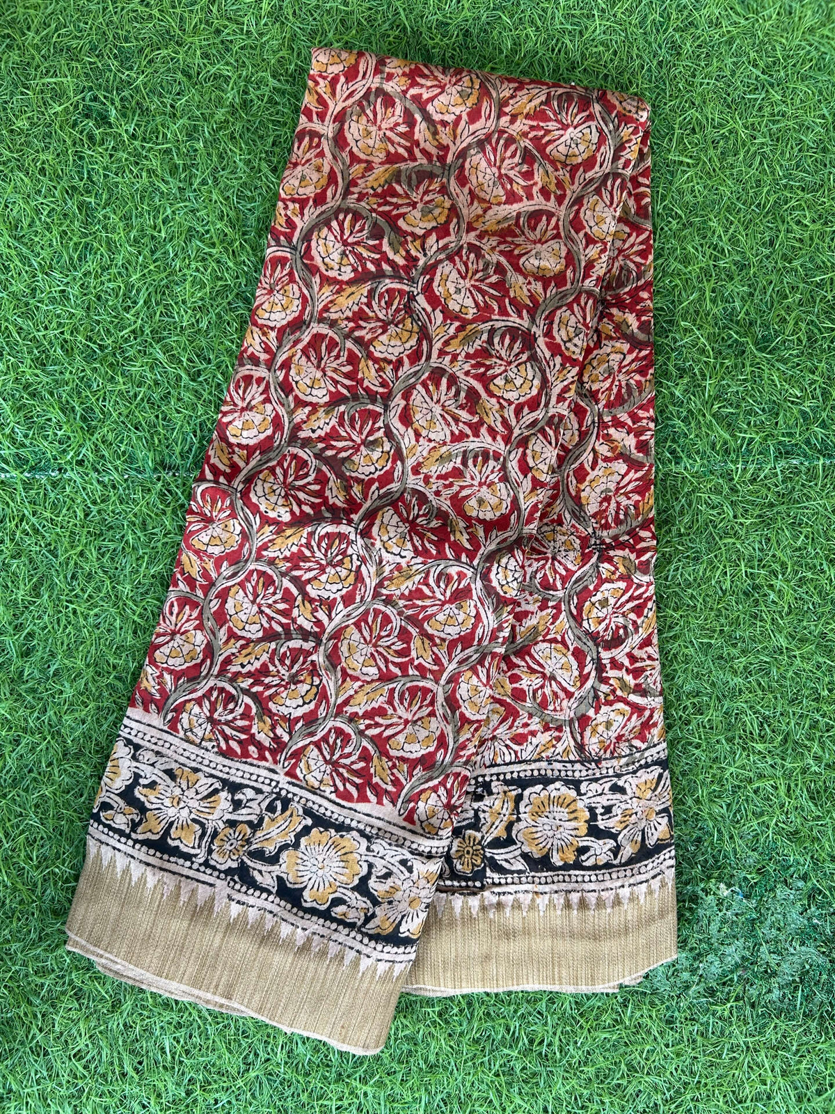 Kalamkari Chanderi Silk Saree-KCHAN-M186