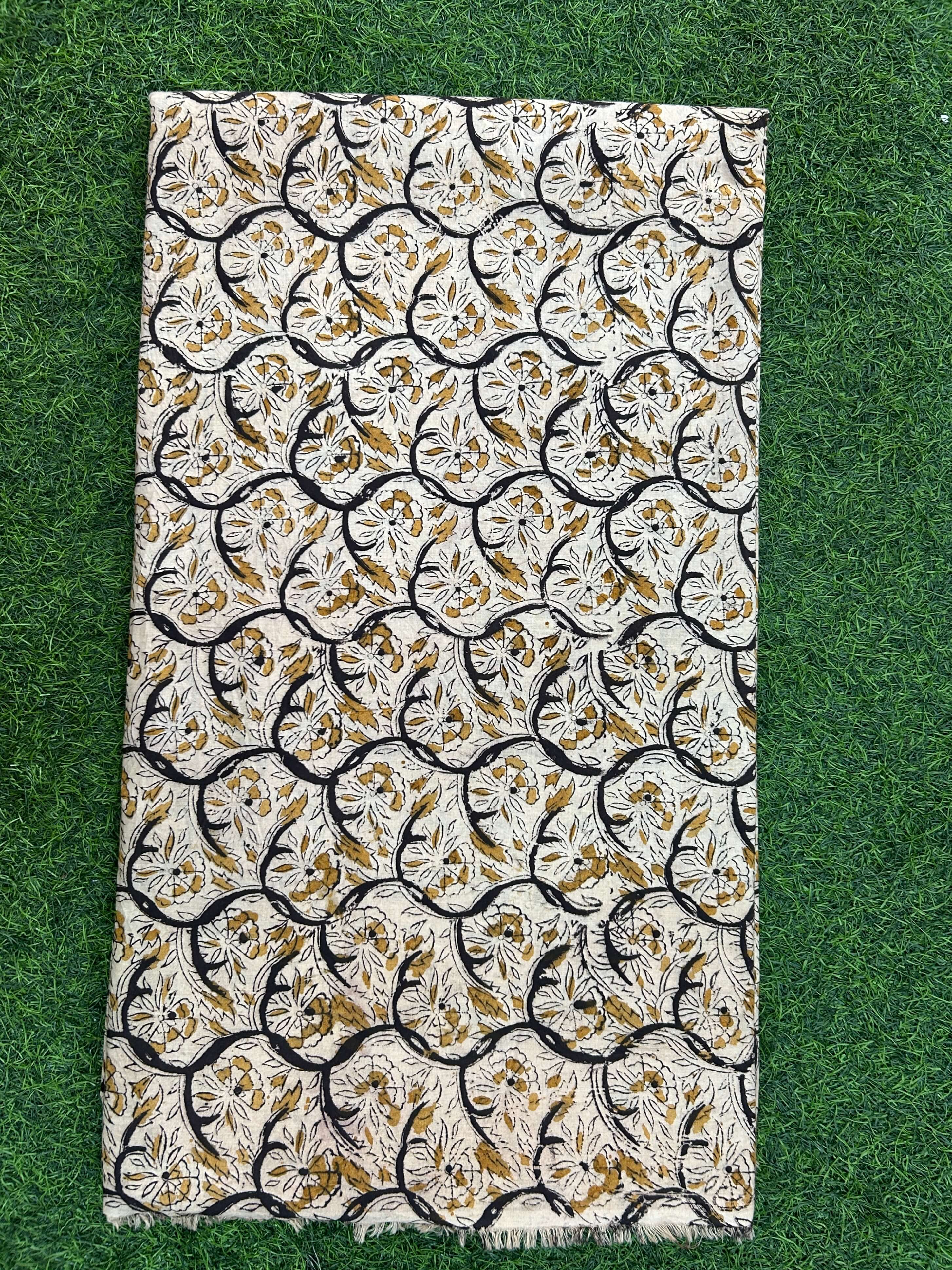 Kalamkari Block Printed Cotton Fabric - HBP-B021