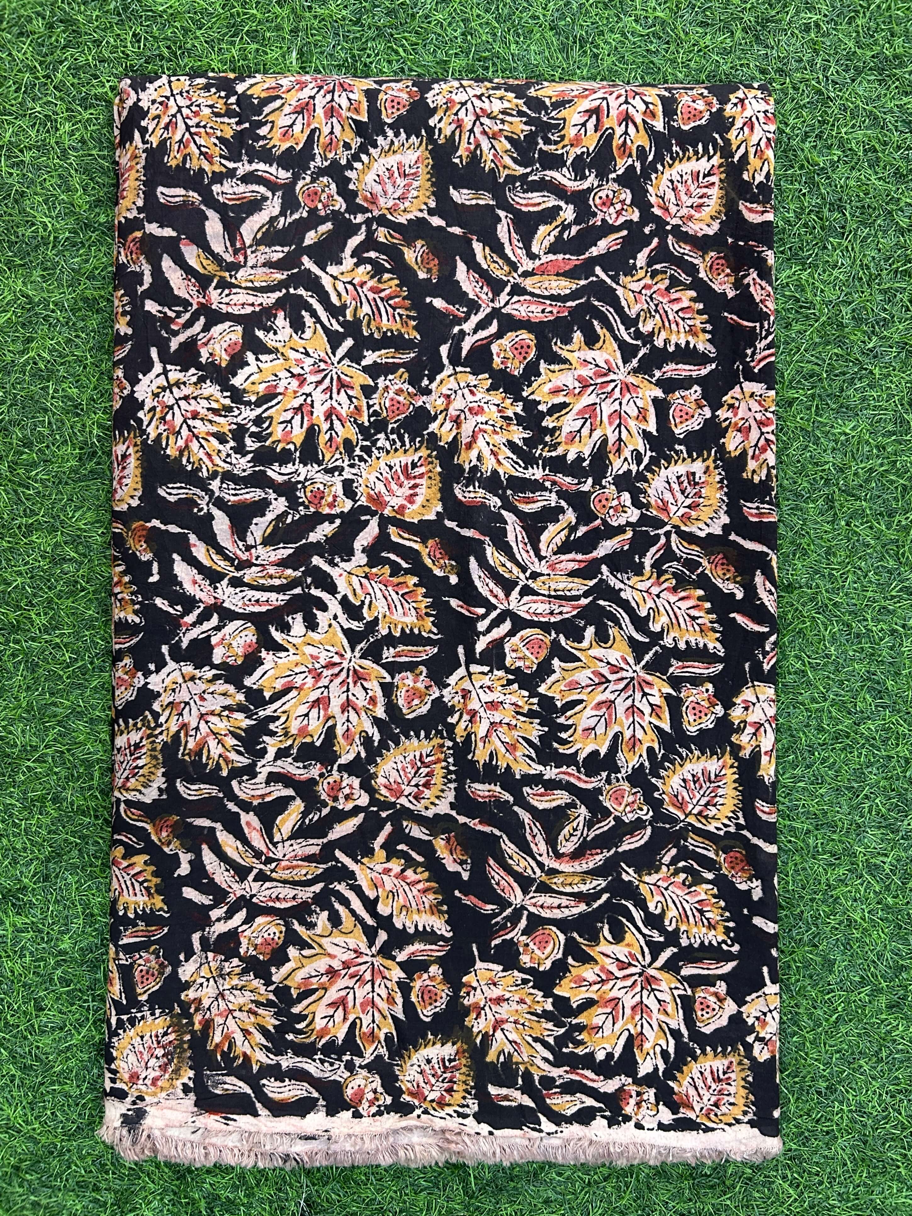 Kalamkari Block Printed Cotton Fabric - HBP-B023