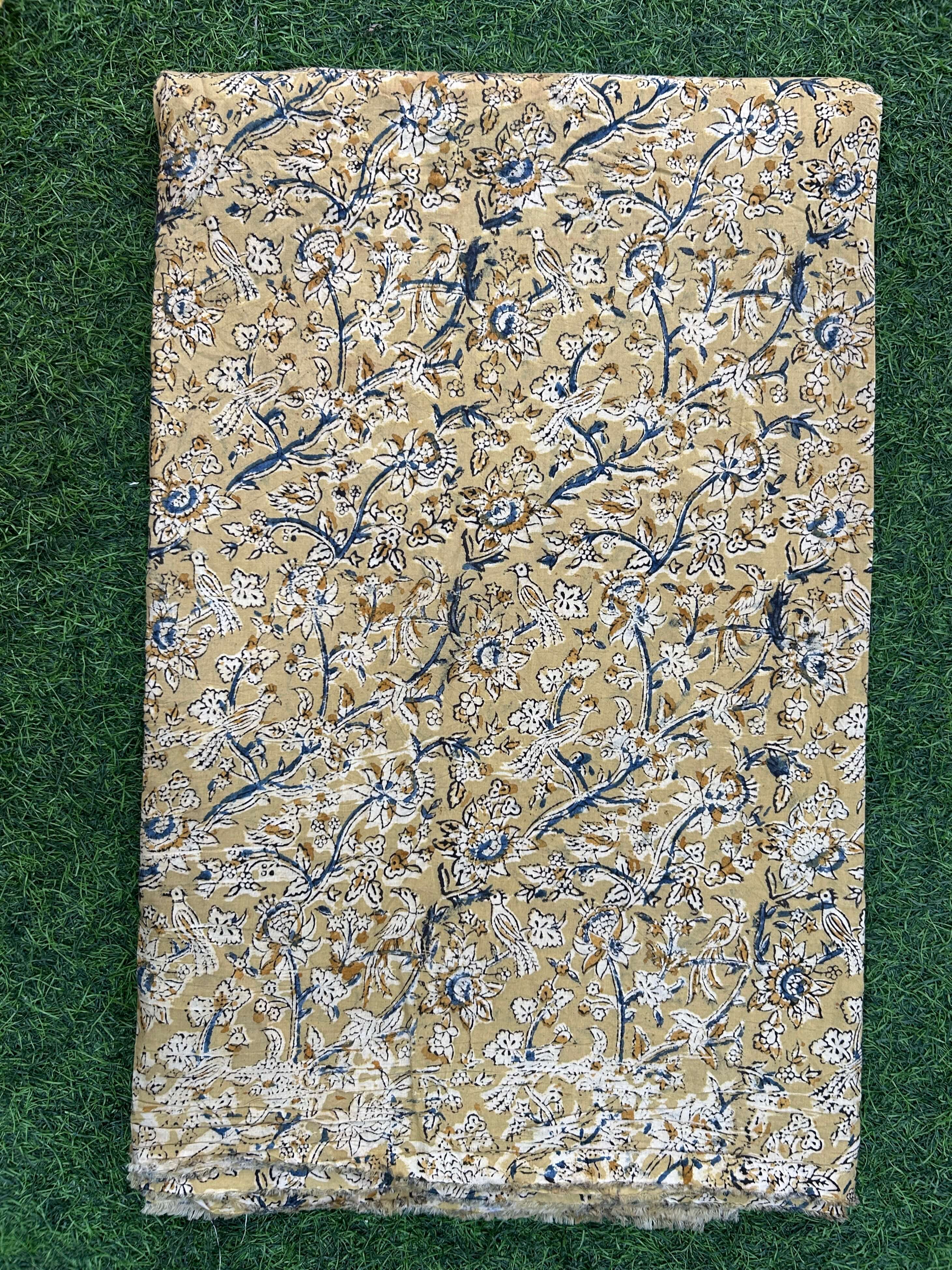 Kalamkari Block Printed Cotton Fabric - HBP-B026