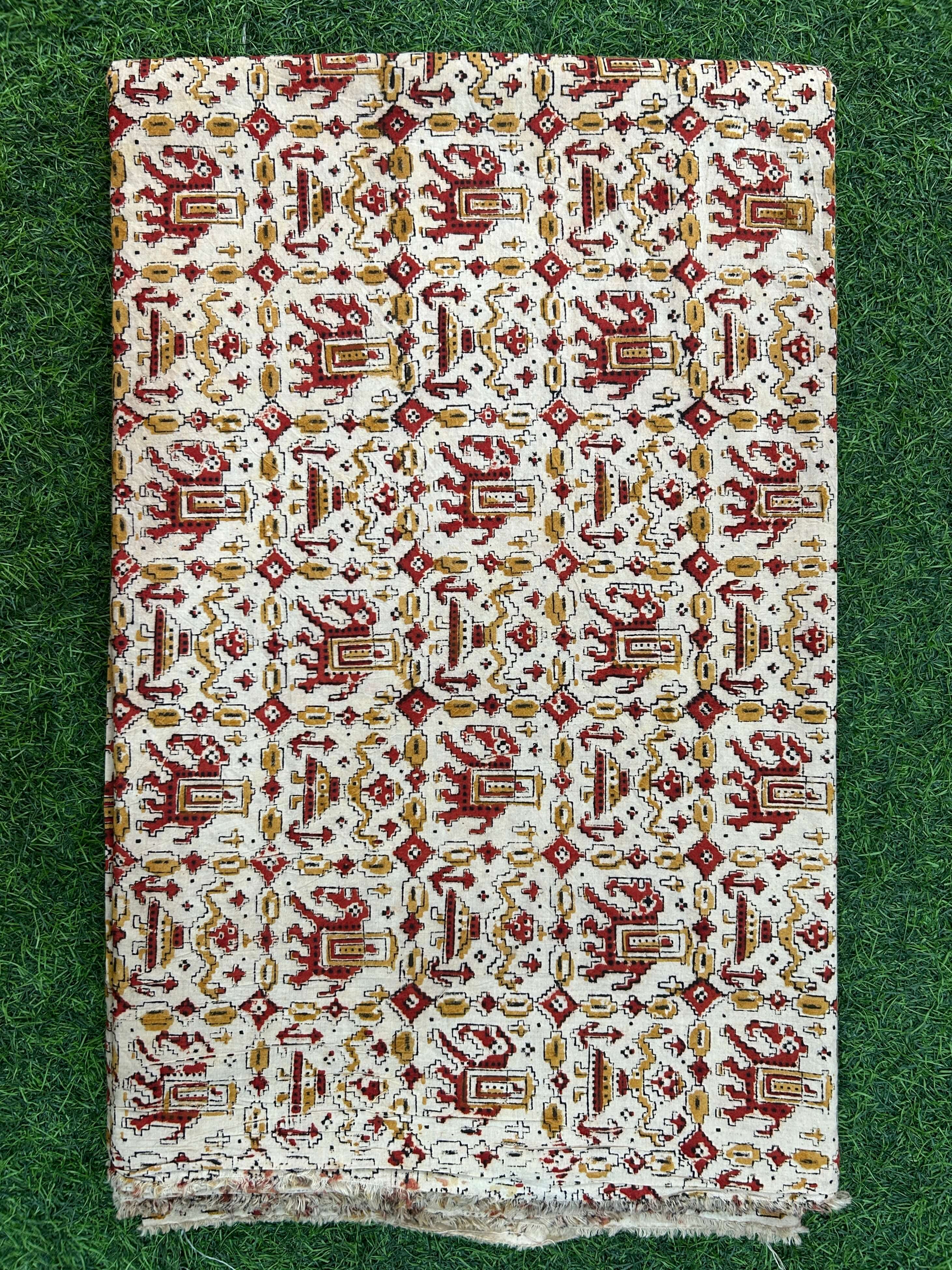 Kalamkari Block Printed Cotton Fabric - HBP-B028