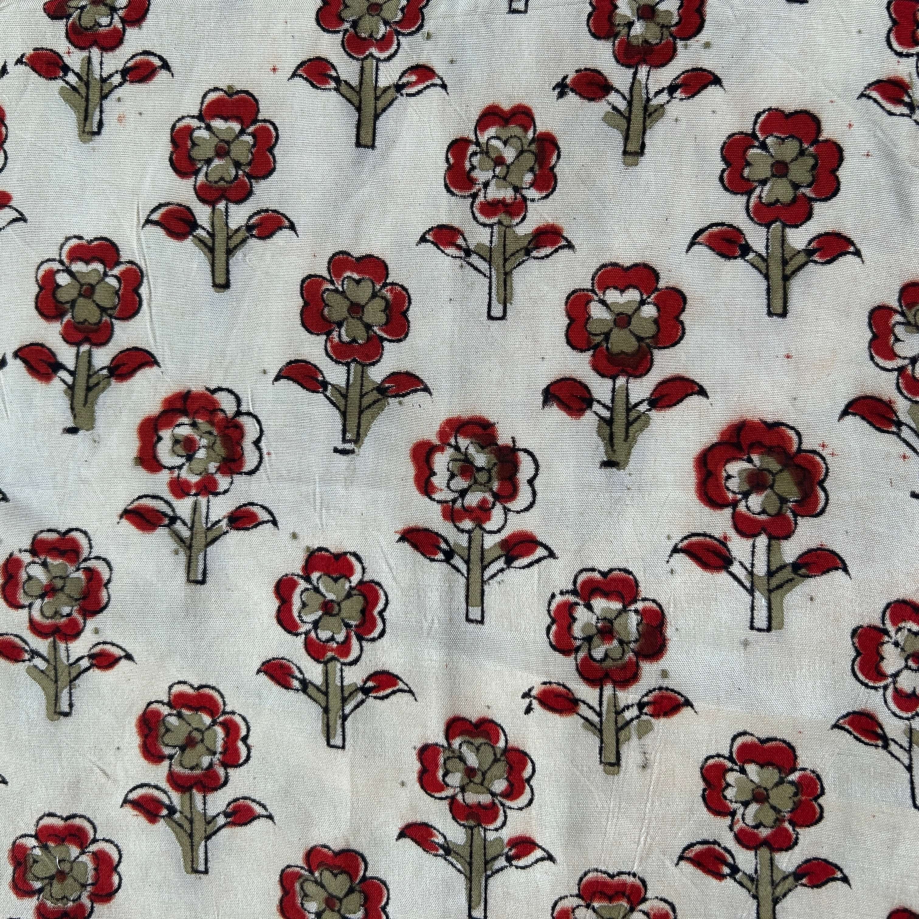 Kalamkari Block Printed Chennuri Silk Fabric - HBPS-B021