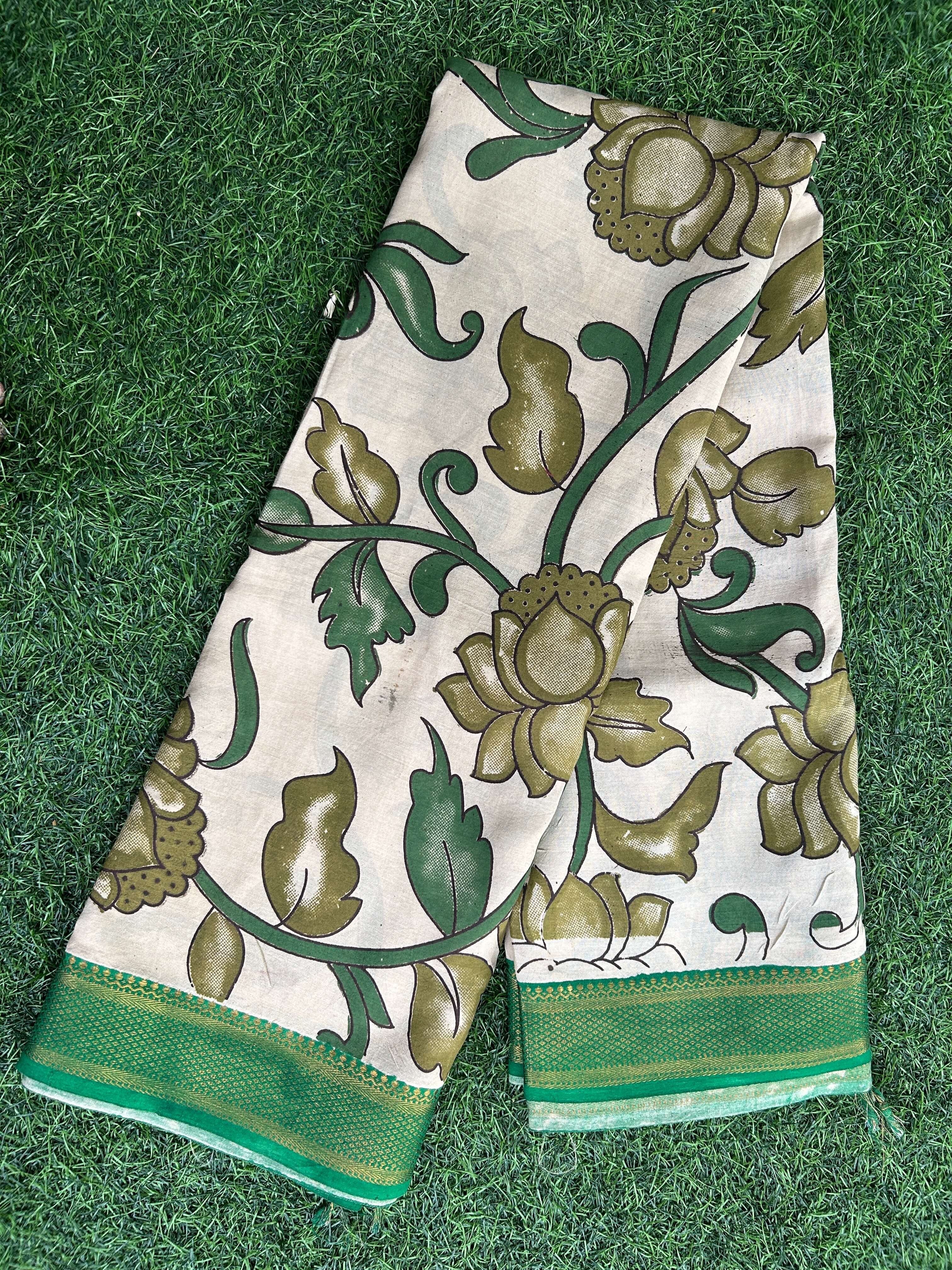 Kalamkari Chennuri Silk Nizam Border Saree-KNB-SP-M286