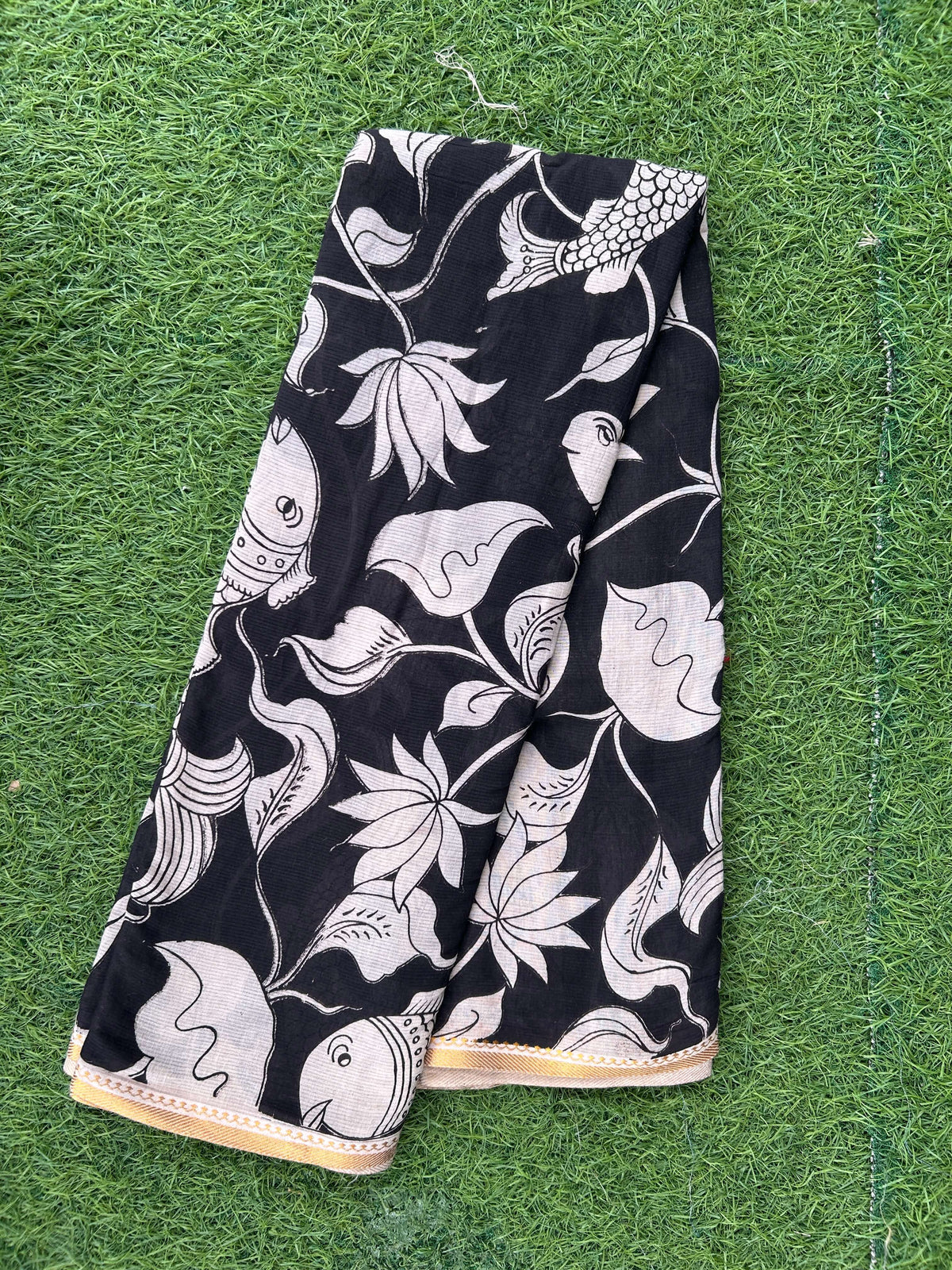 Kalamkari Cotton Zari Border Saree-KZB-BP-M014