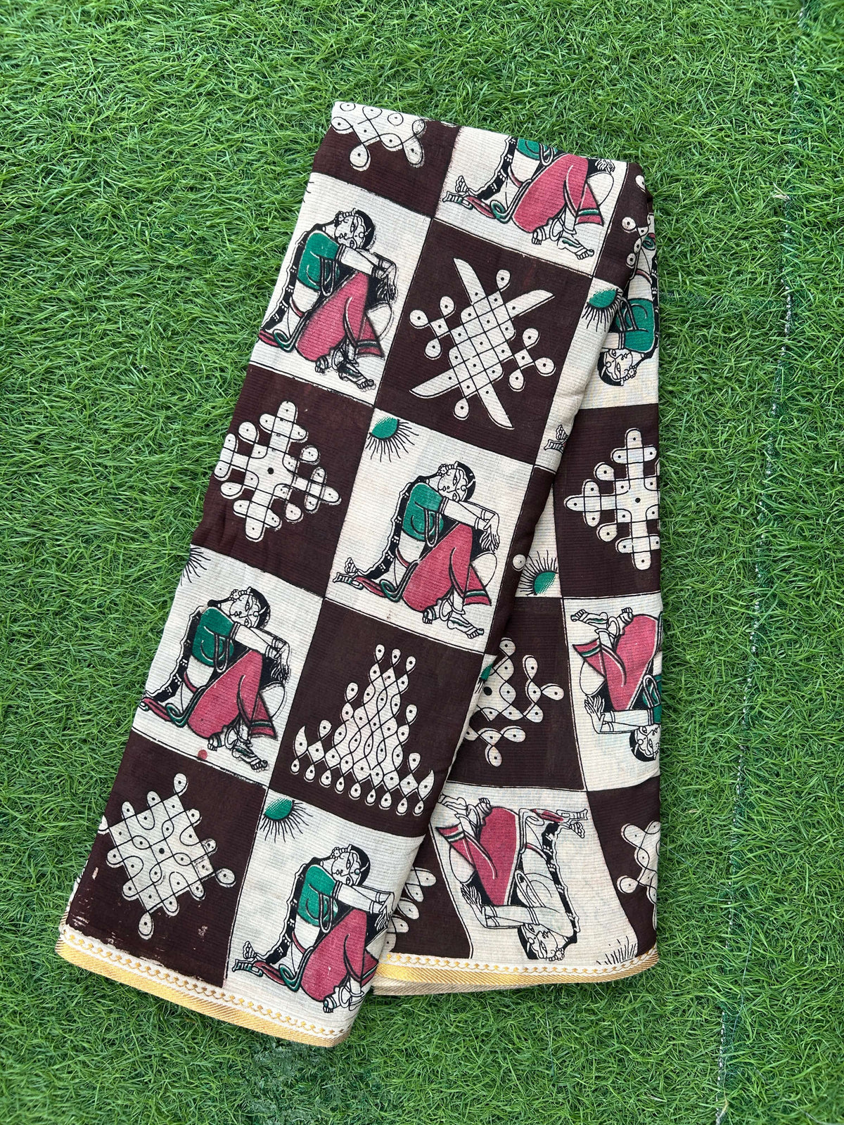 Kalamkari Cotton Zari Border Saree-KZB-BP-M015