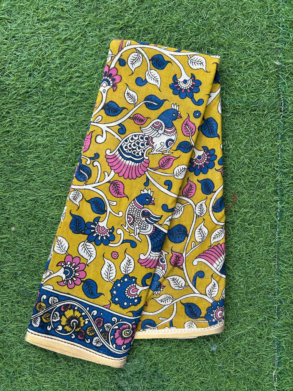Kalamkari Cotton Zari Border Saree-KZB-BP-M018