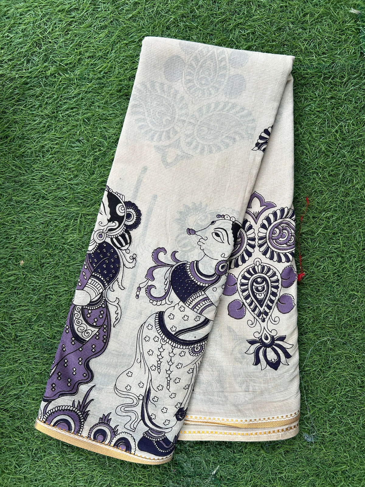 Kalamkari Cotton Zari Border Saree-KZB-BP-M019