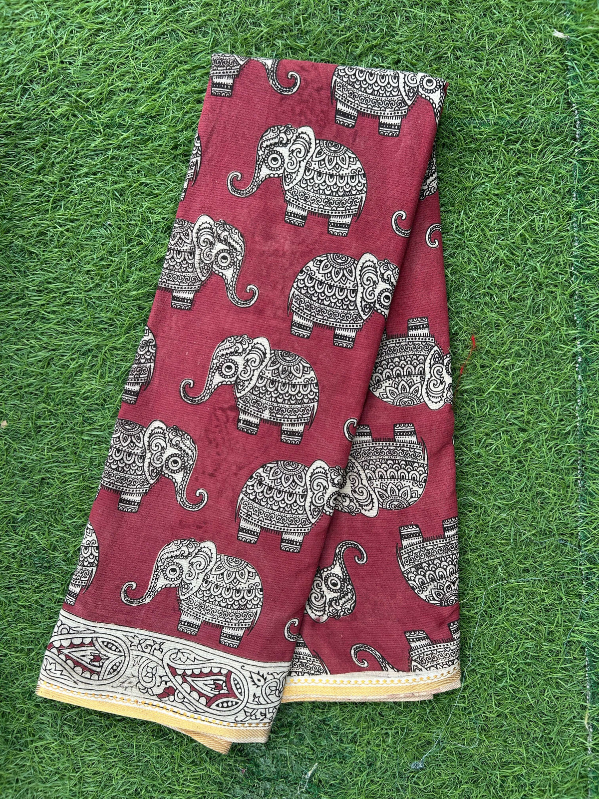 Kalamkari Cotton Zari Border Saree-KZB-BP-M020