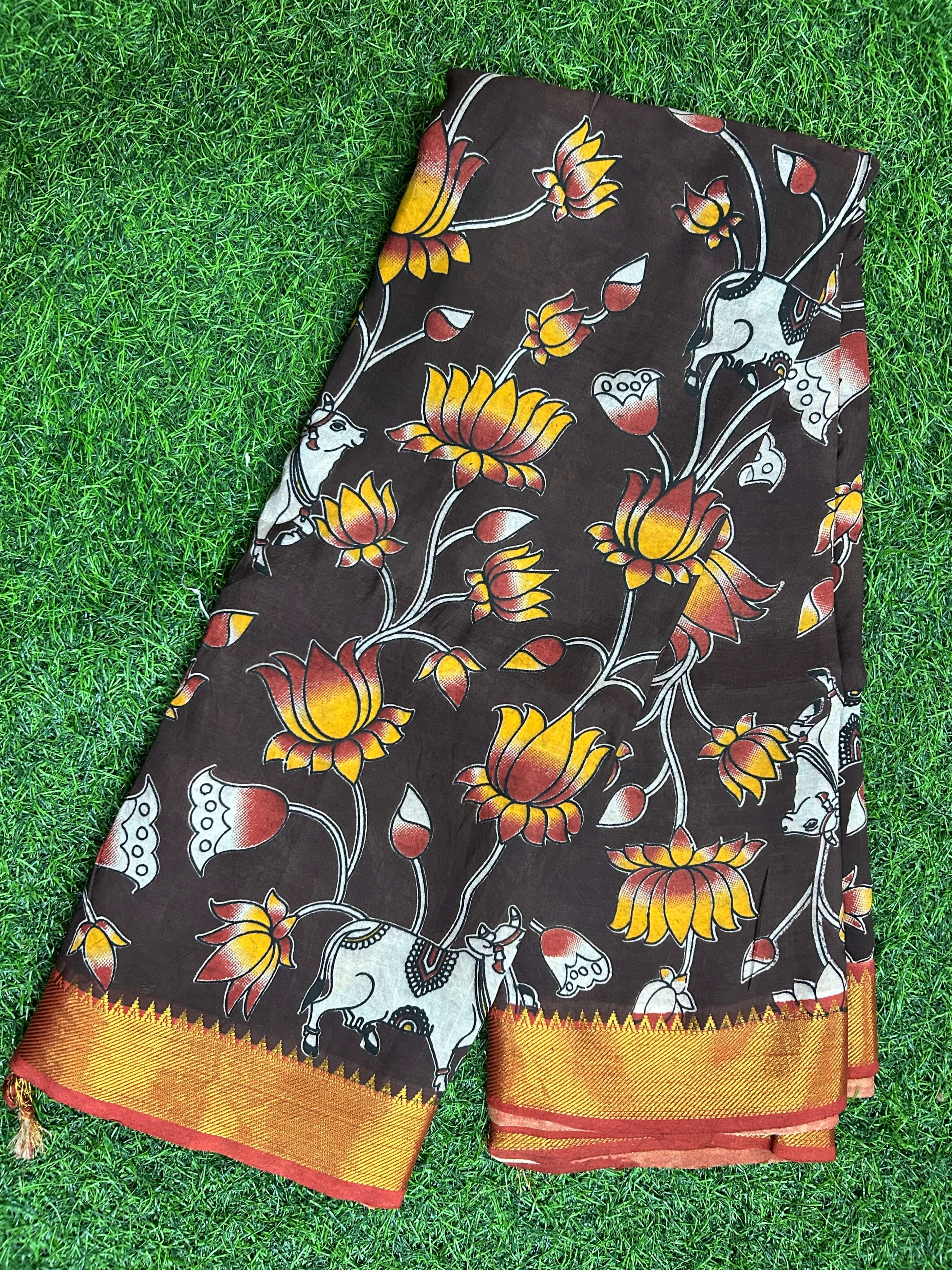 Kalamkari Chennuri Silk Nizam Border Saree-KNB-SP-M285