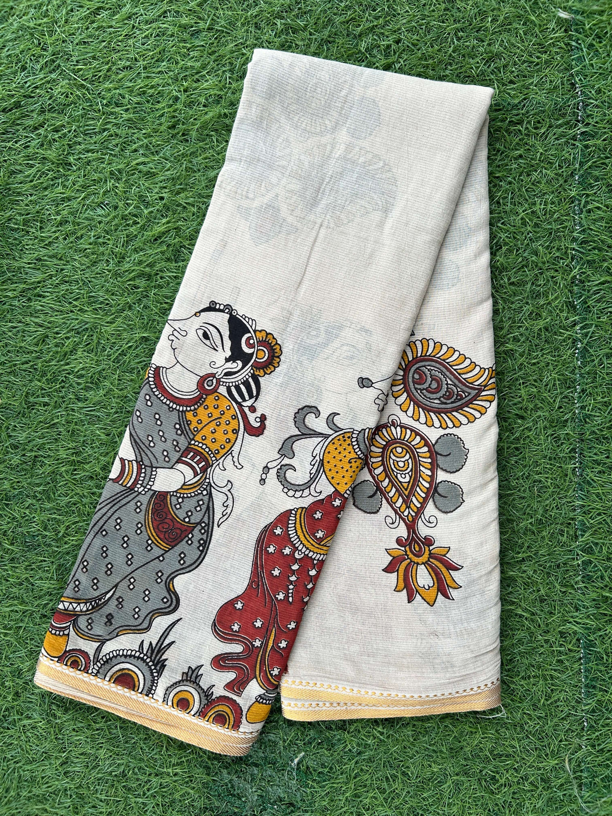 Kalamkari Cotton Zari Border Saree-KZB-BP-M021