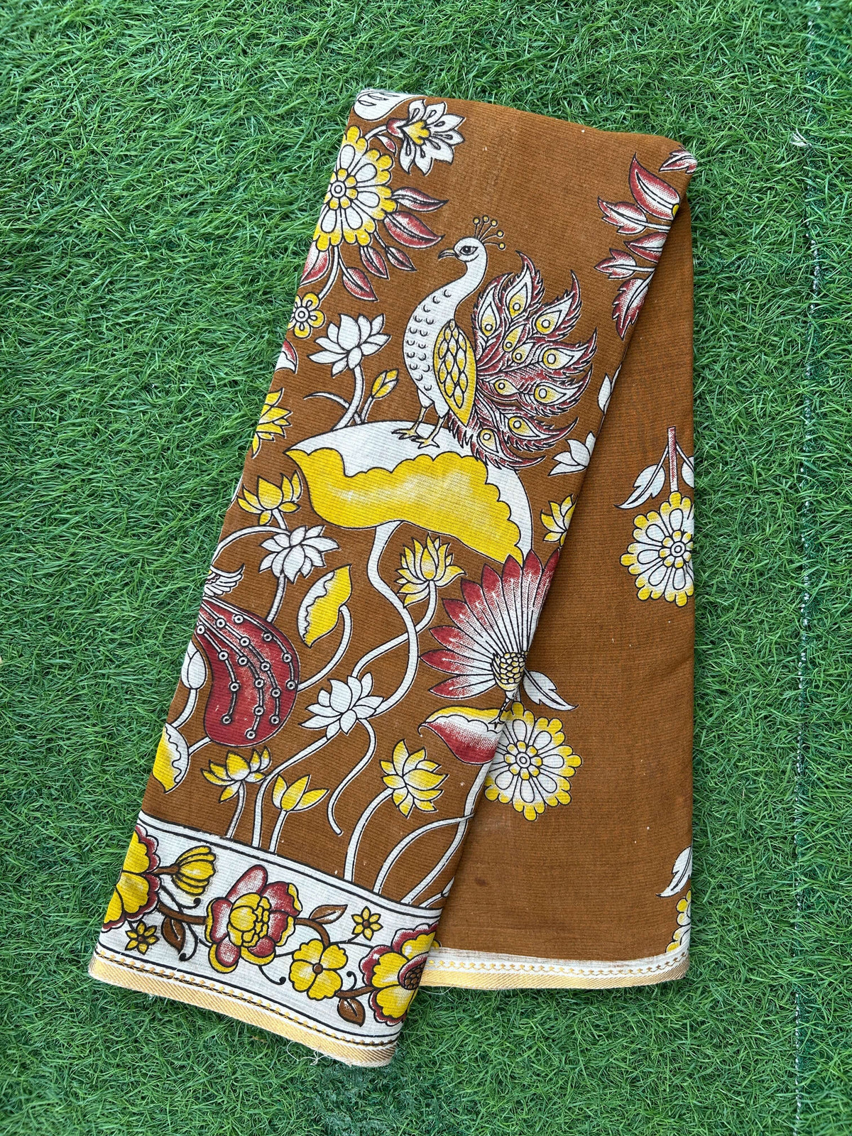Kalamkari Cotton Zari Border Saree-KZB-BP-M024