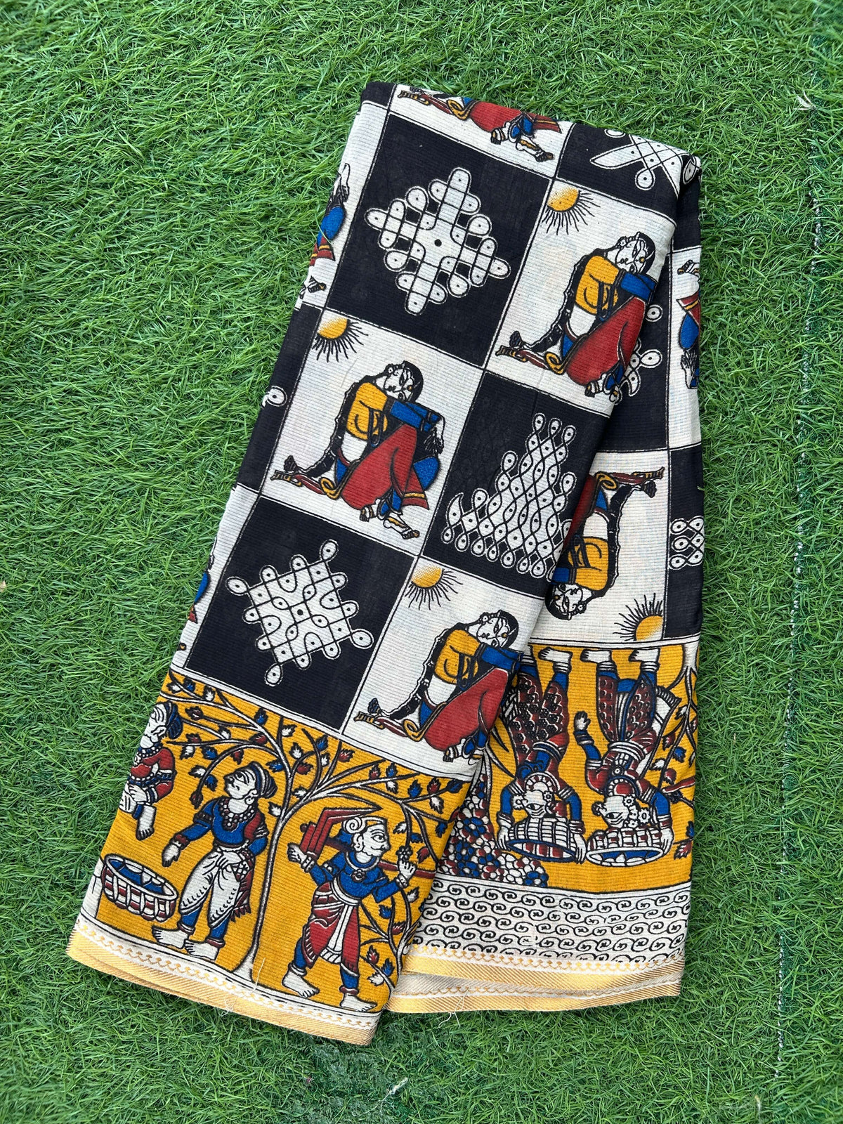 Kalamkari Cotton Zari Border Saree-KZB-BP-M025