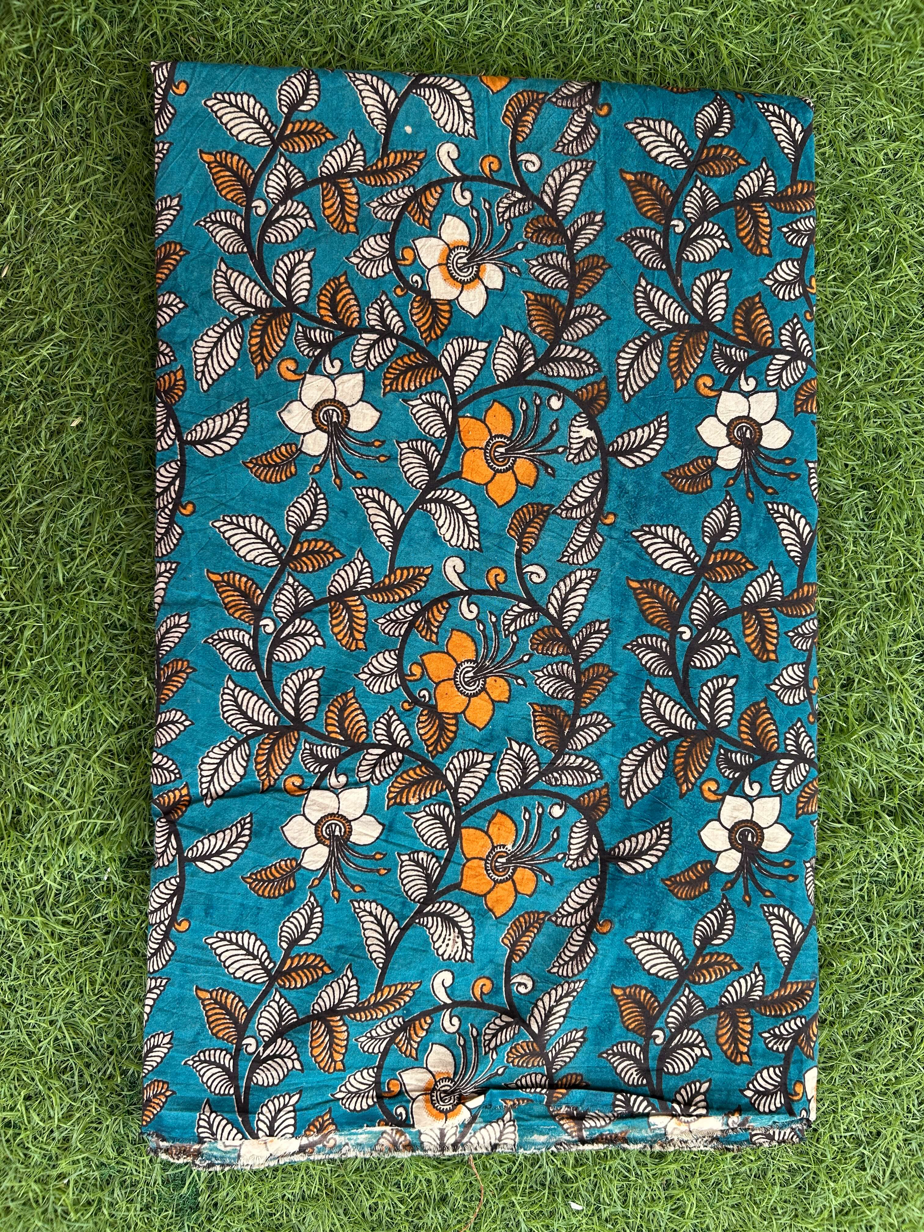 Kalamkari Screen Printed Cotton Fabric - M053