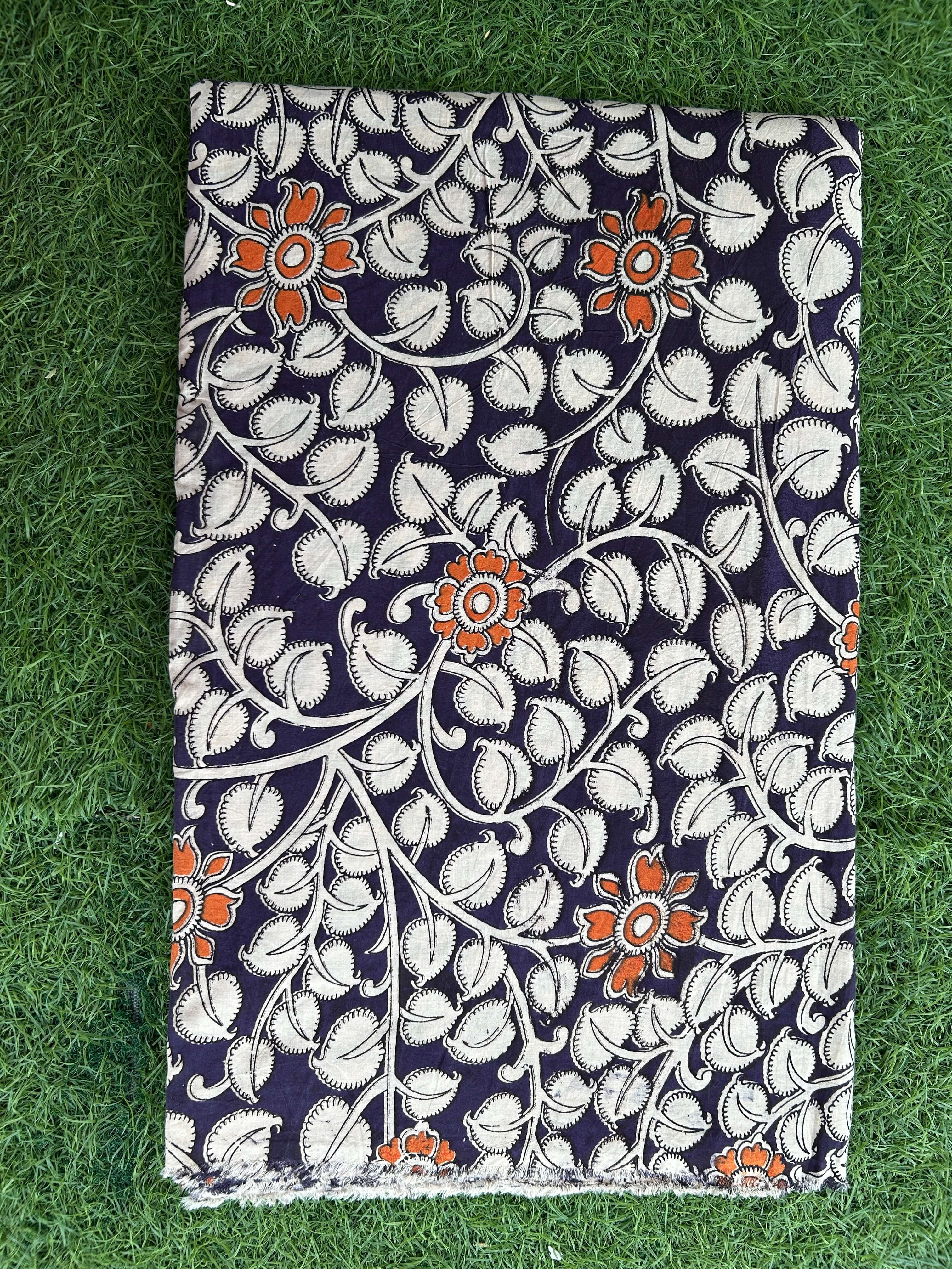 Kalamkari Screen Printed Cotton Fabric - M041