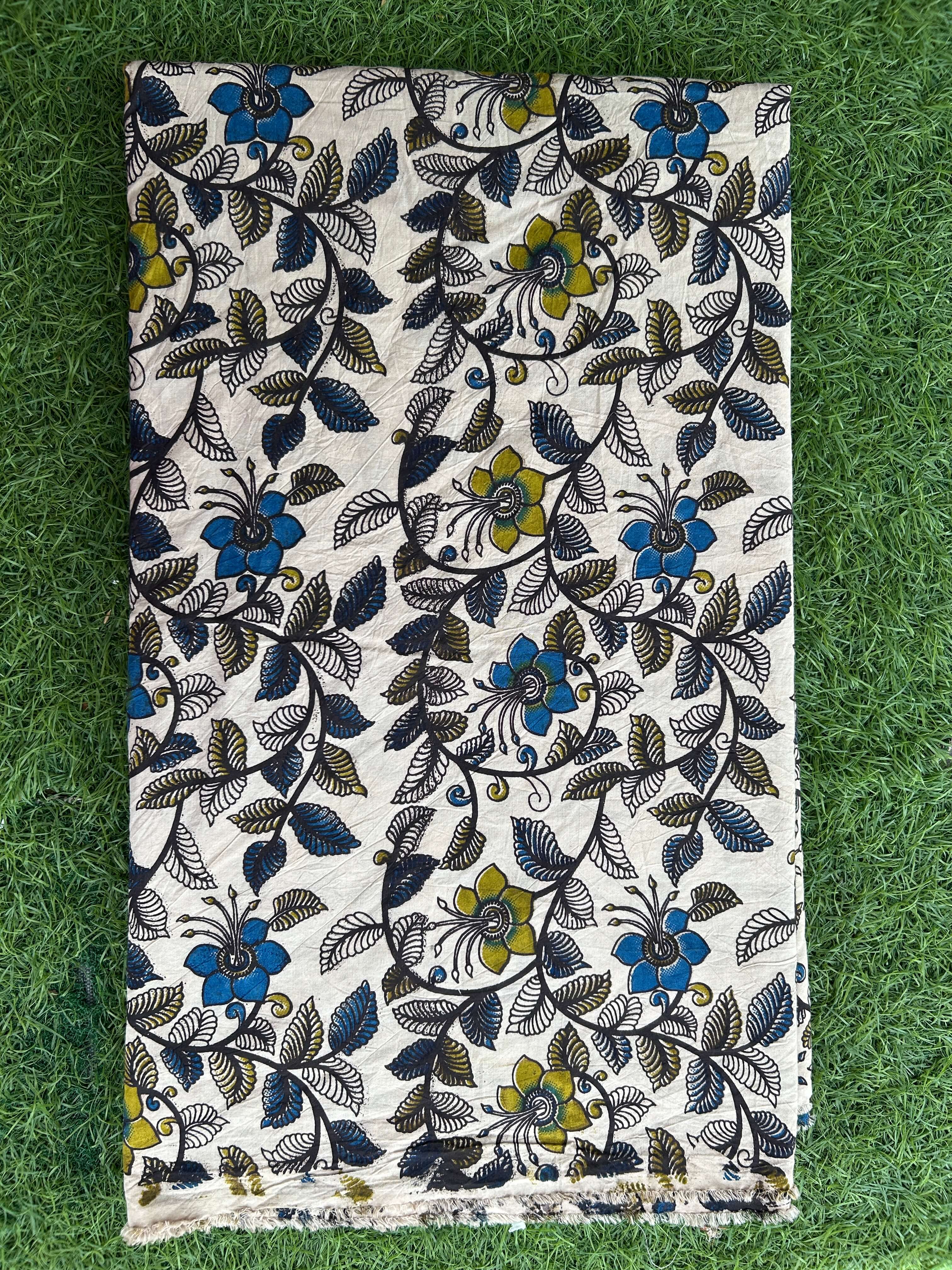 Kalamkari Screen Printed Cotton Fabric - M042