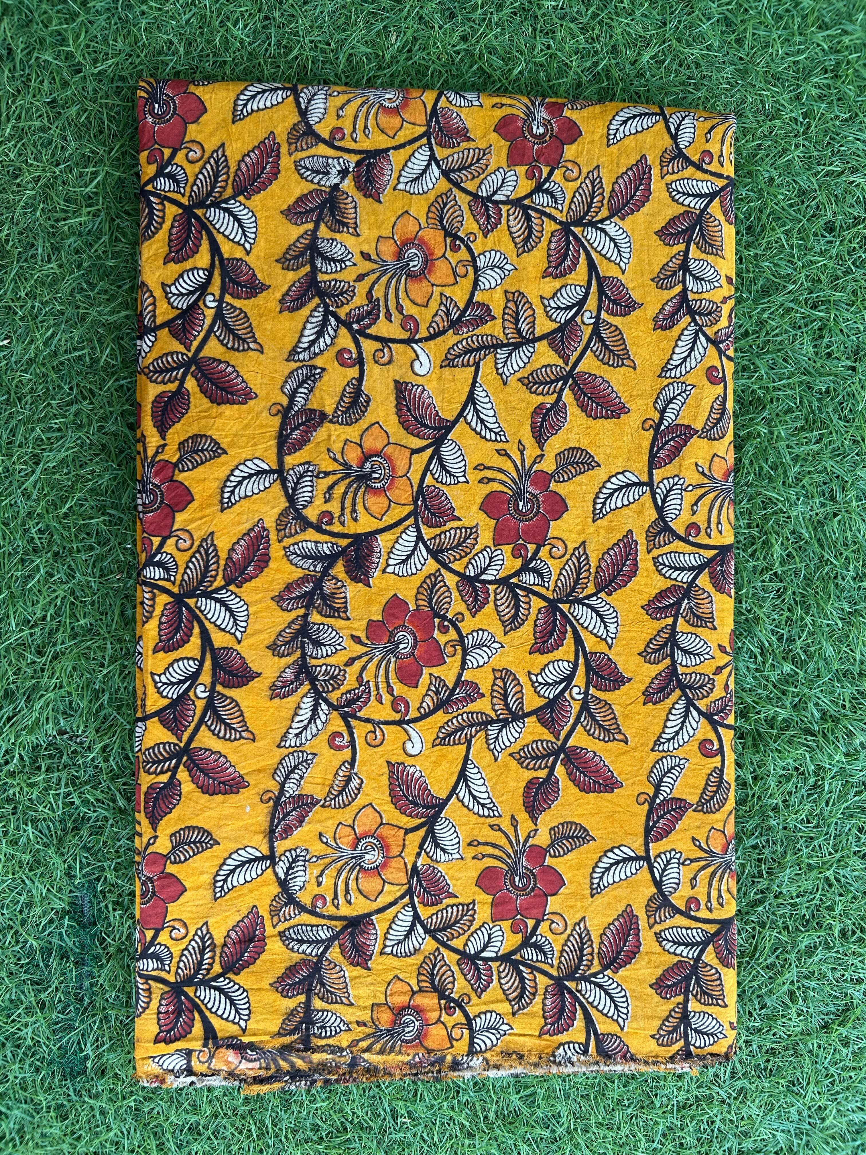 Kalamkari Screen Printed Cotton Fabric - M054
