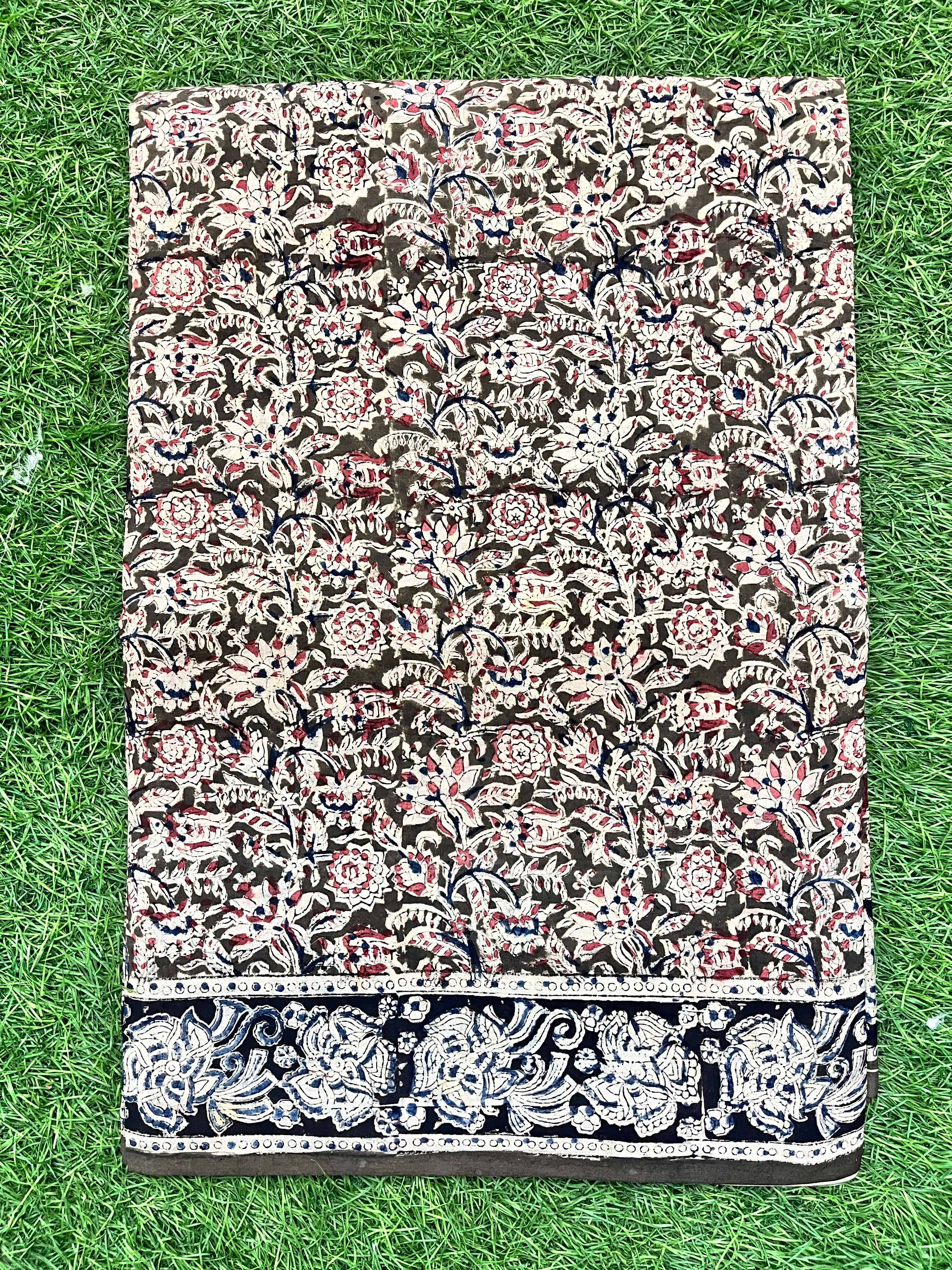 Kalamkari Cotton Handblock Printed Saree-CLRS-HPC-M127