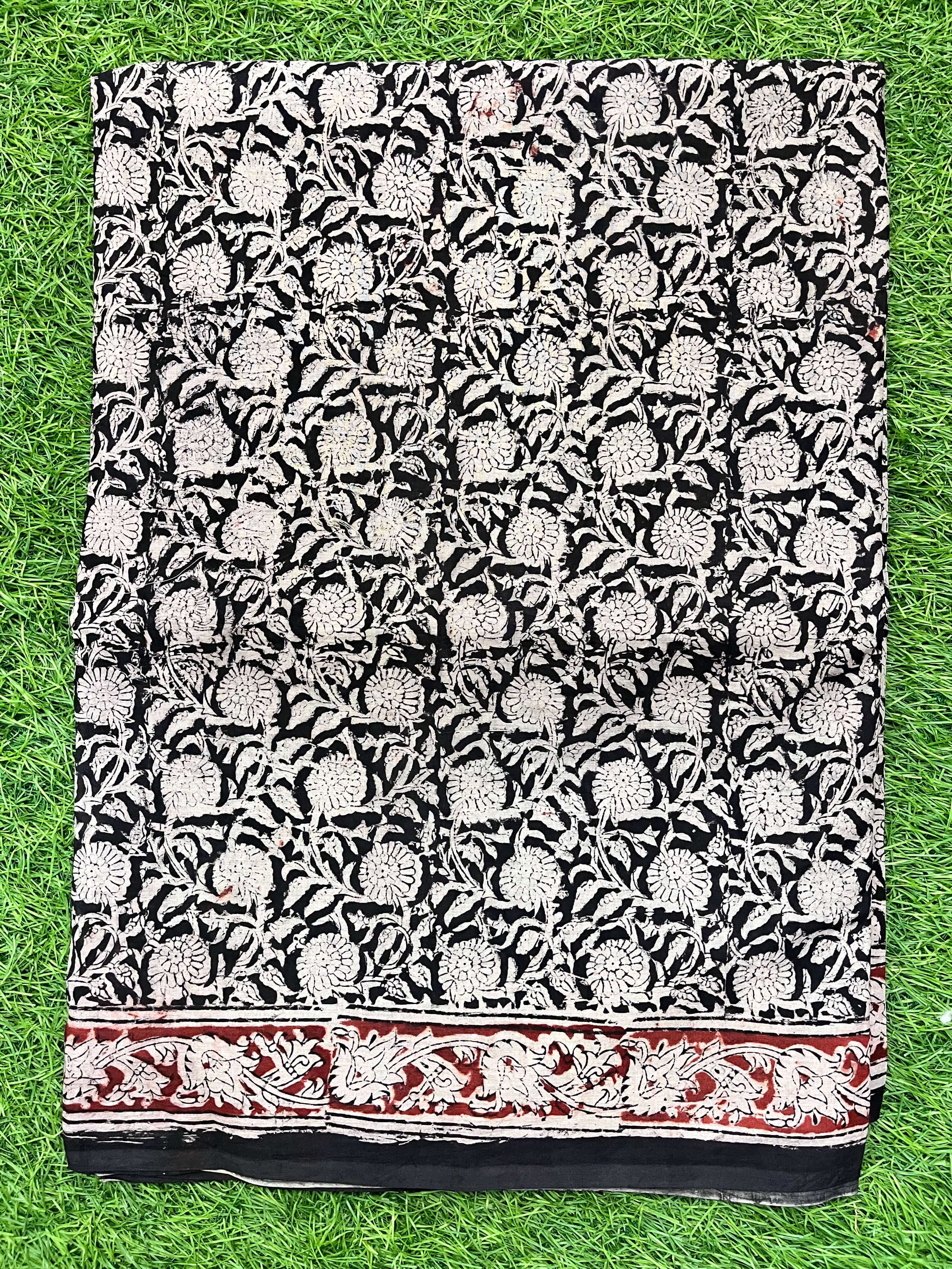 Hand Block Printed Kalamkari Saree KCH-M080