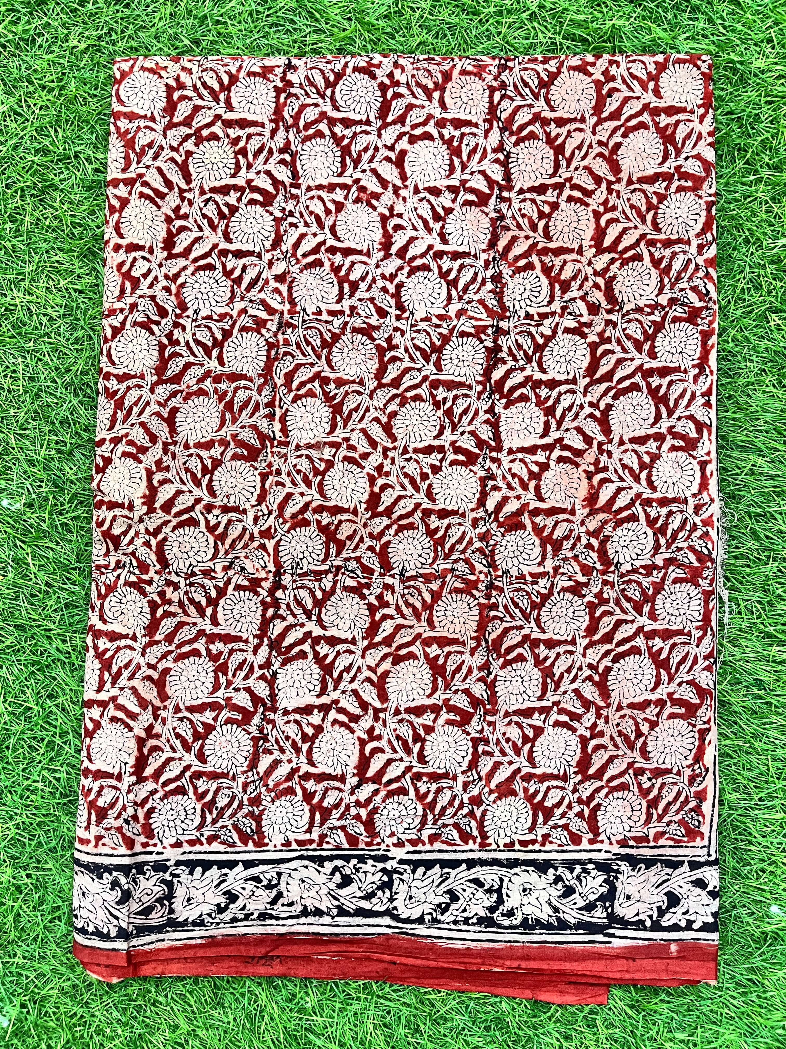 Hand Block Printed Kalamkari Saree KCH-M083
