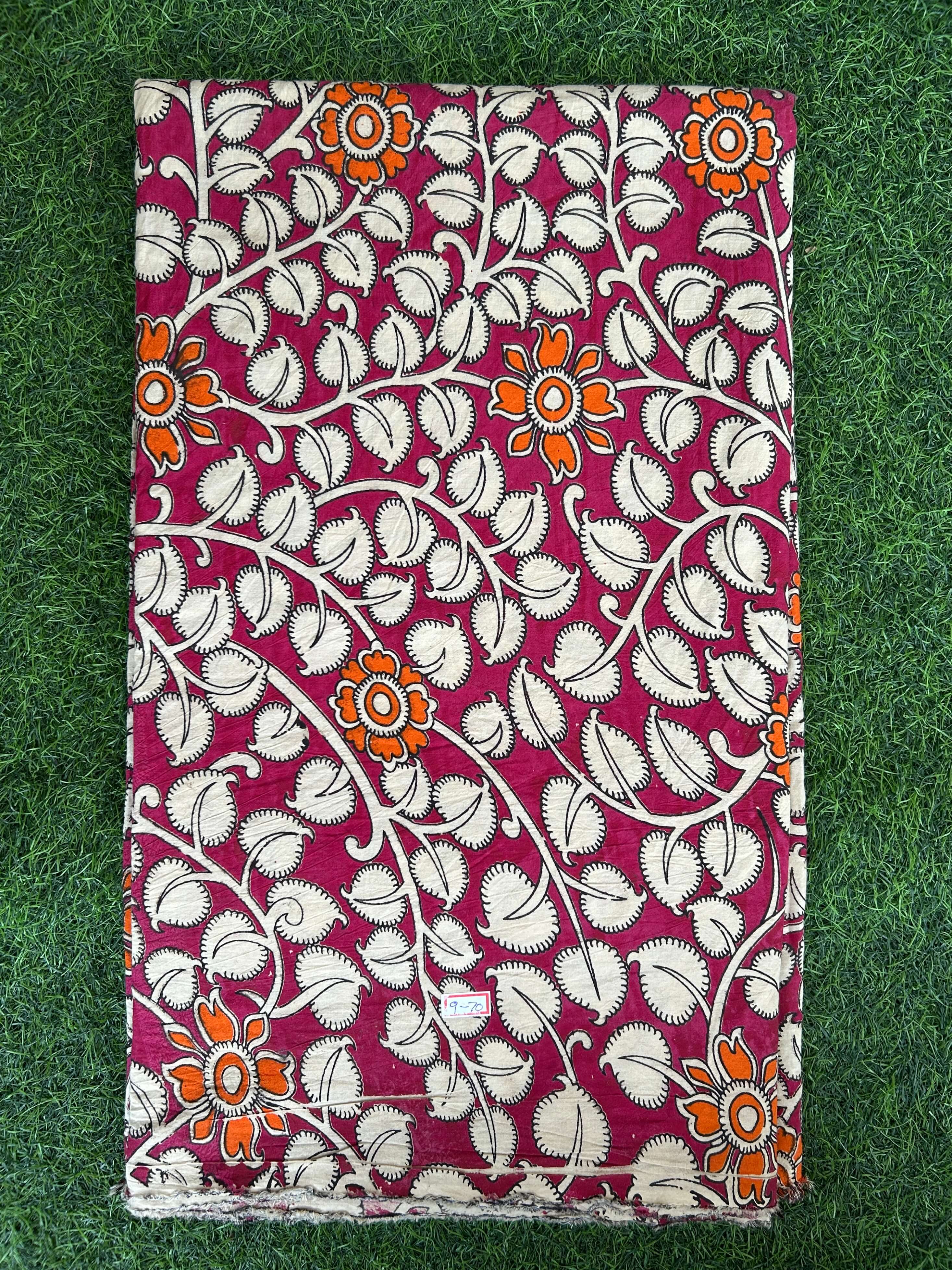 Kalamkari Screen Printed Cotton Fabric - M045