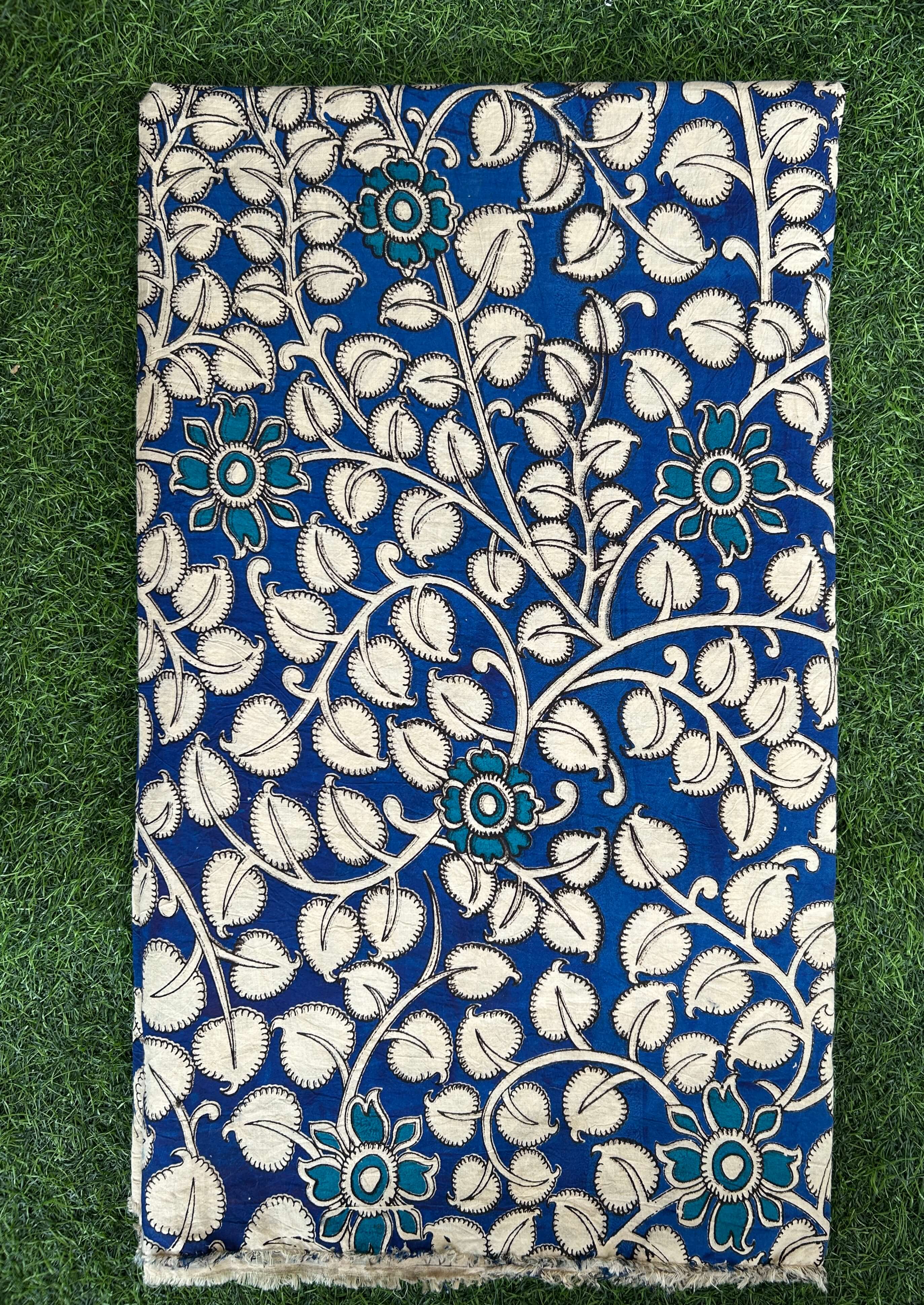 Kalamkari Screen Printed Cotton Fabric - M047