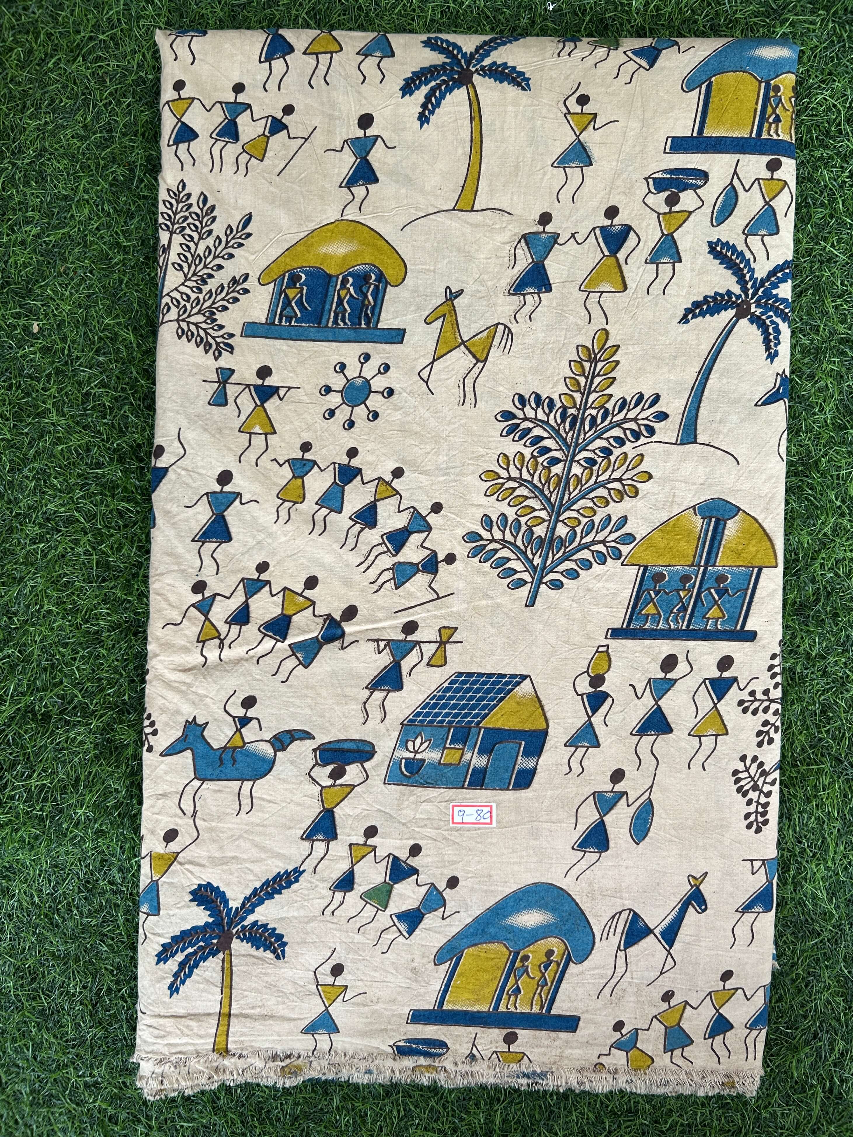 Kalamkari Screen Printed Cotton Fabric - M057