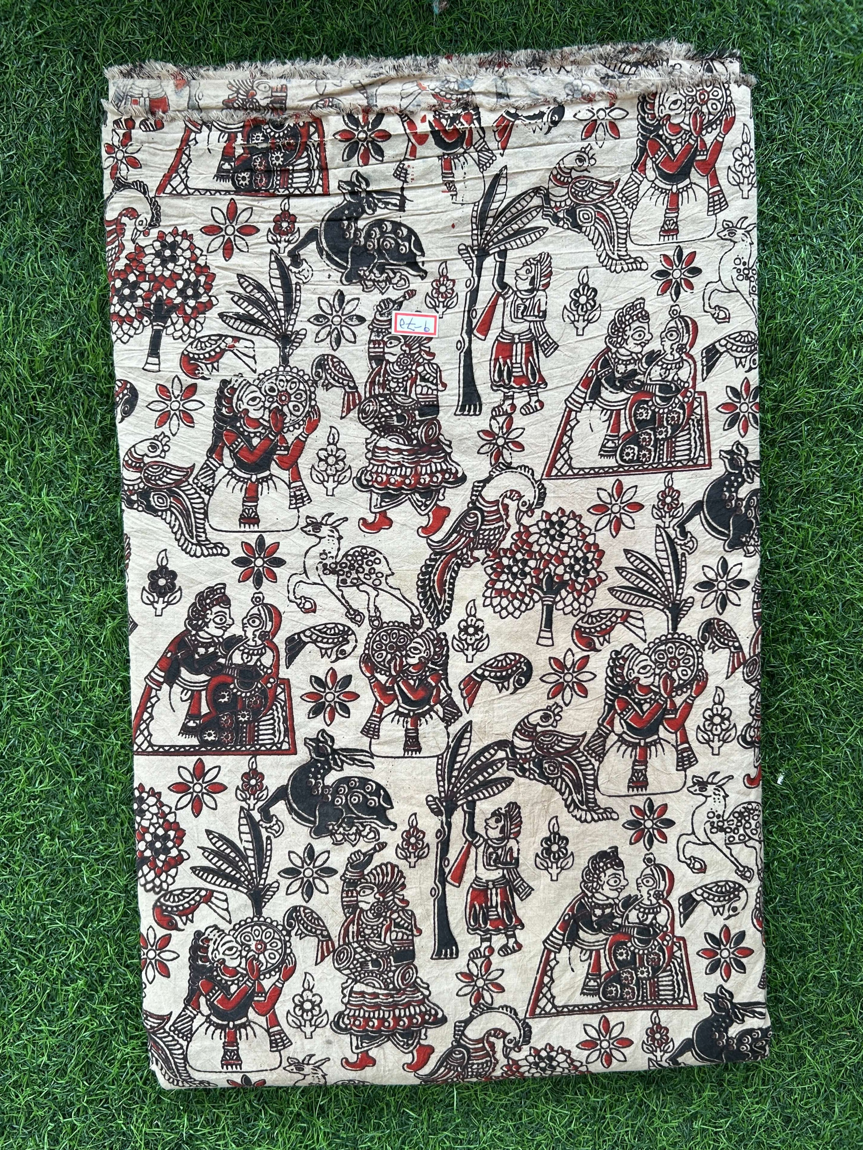 Kalamkari Screen Printed Cotton Fabric - M052