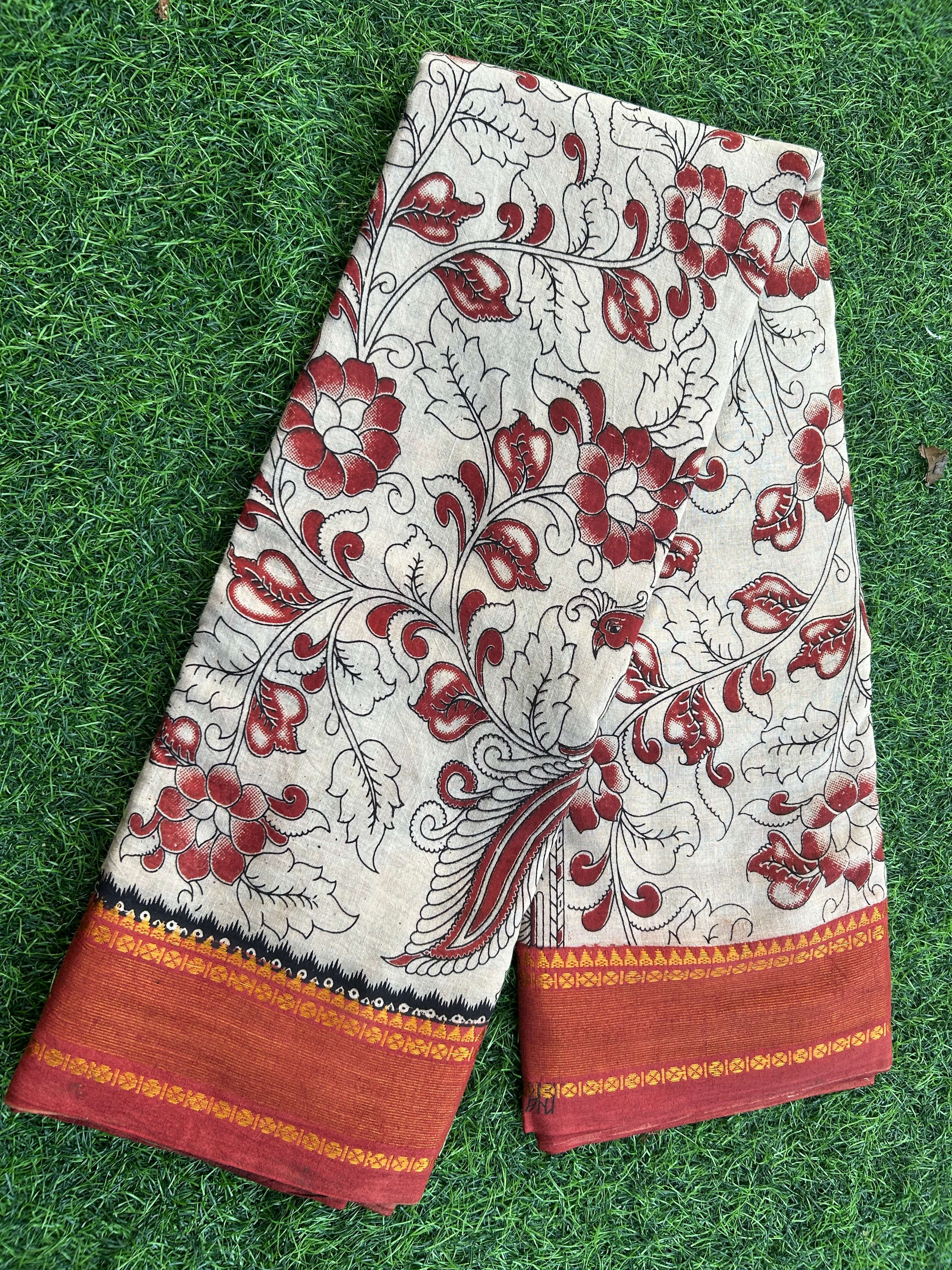 Kalamkari Cotton Nizam Border Saree-KNB-SP-M001