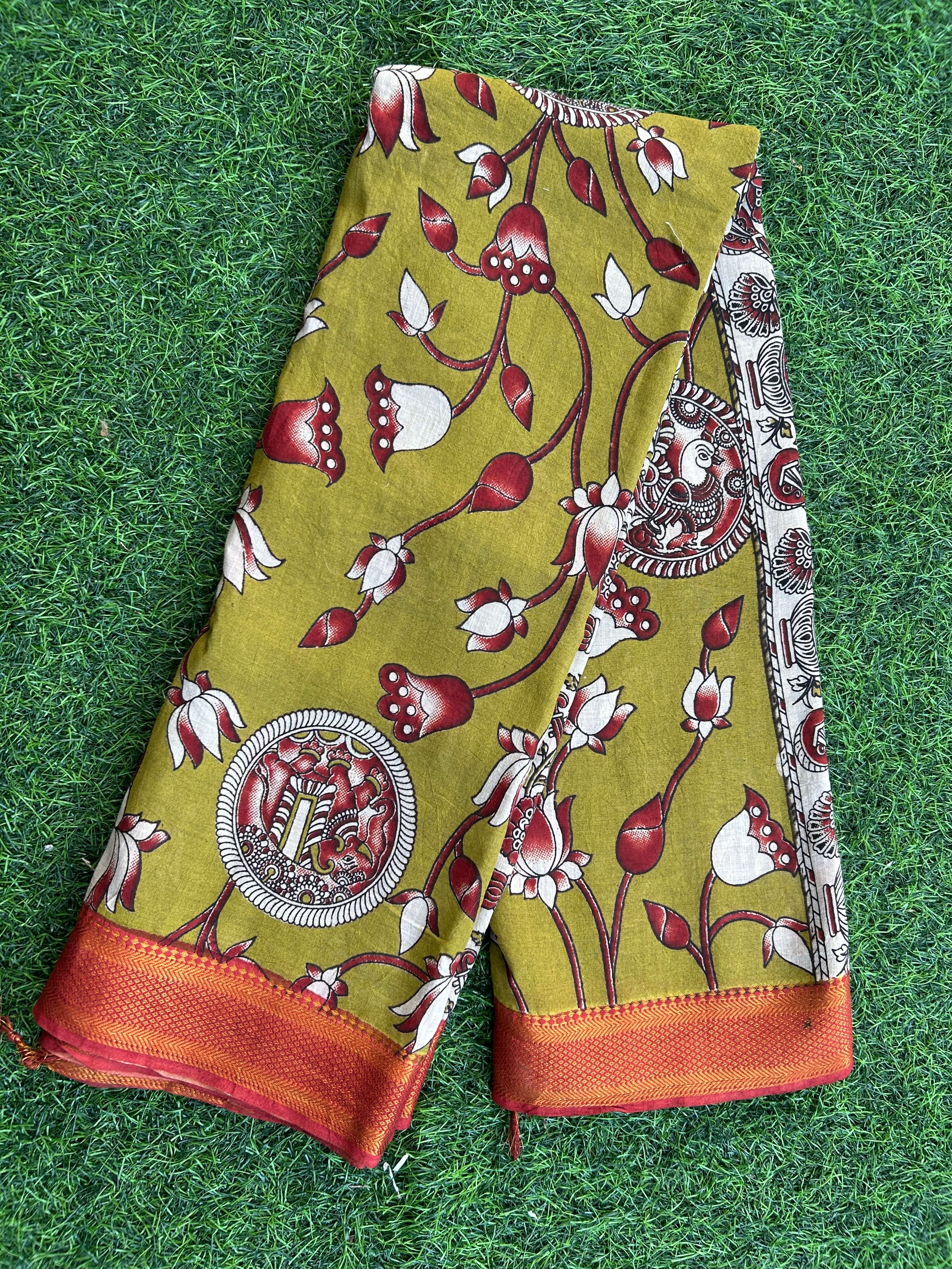 Kalamkari Cotton Nizam Border Saree-KNB-SP-M003
