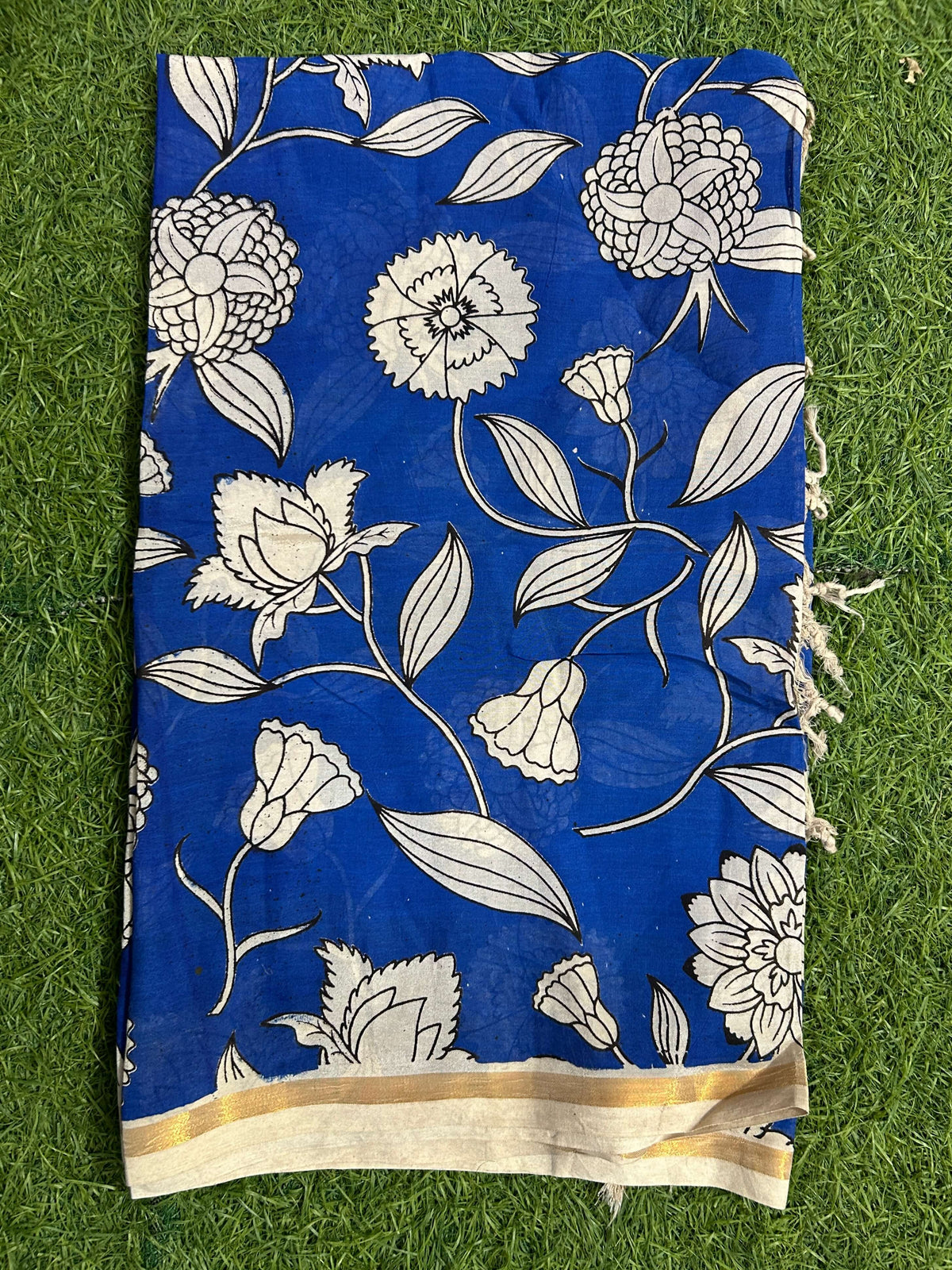 Kaddi Border Kalamkari Dupatta- KBKHPD-N-M186