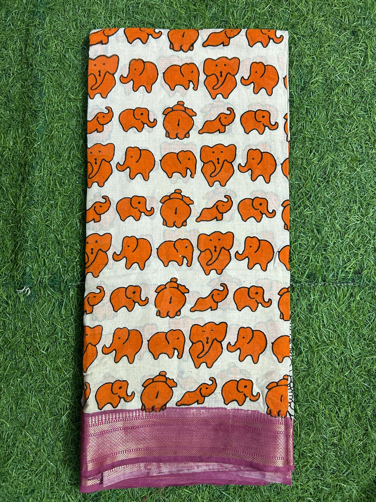 Cotton Nizam Border Kalamkari Dupatta- NBKD-N-M002