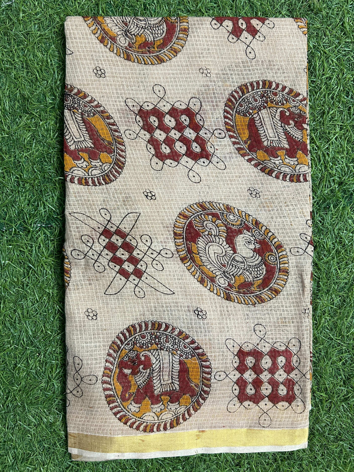 Kalamkari Kota Cotton Screen Printed Duppata-KKC-SCD-M071